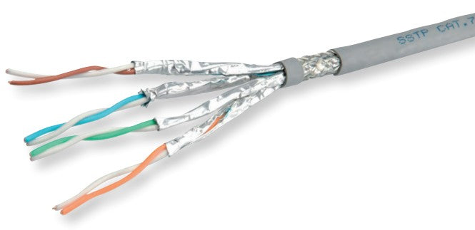 ROLINE Installationskabel Cat6A S/FTP (PiMF) – 300 m, LSOH, Massivdraht, Grau