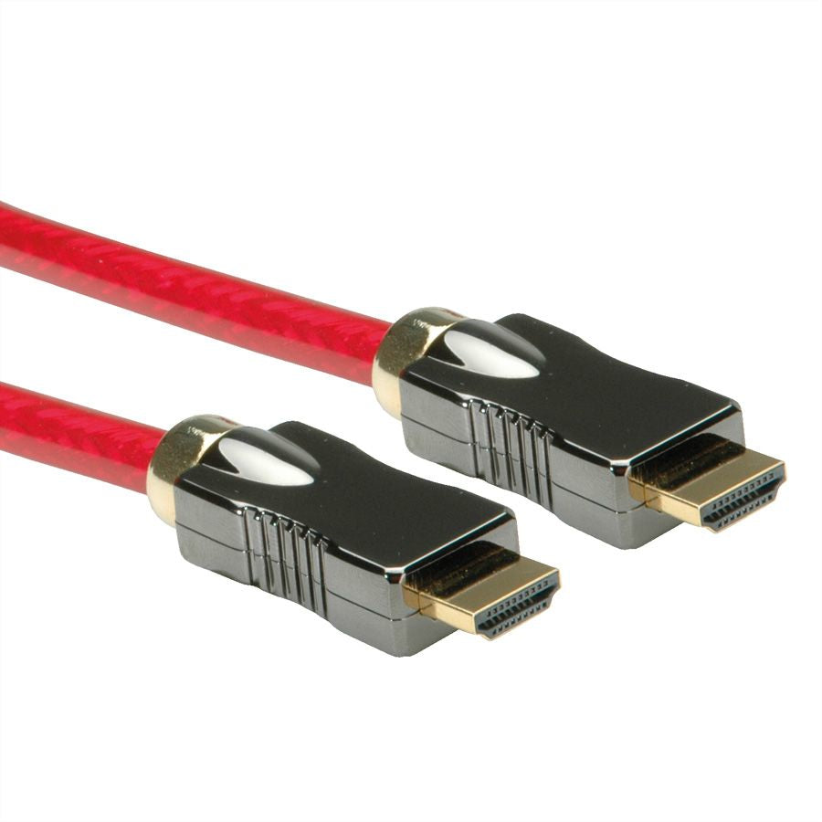 ROLINE HDMI Kabel HDMI 2.1 8K 60 Hz – 3 m – ARC, Ethernet – Rot