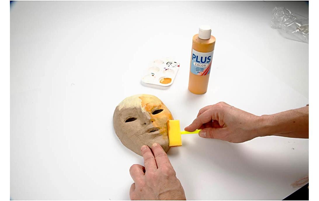 Creativ Company Gesichtsmaske Papp-Maske – 12,5 × 17,5 cm, beige, braun – Pappmaschee