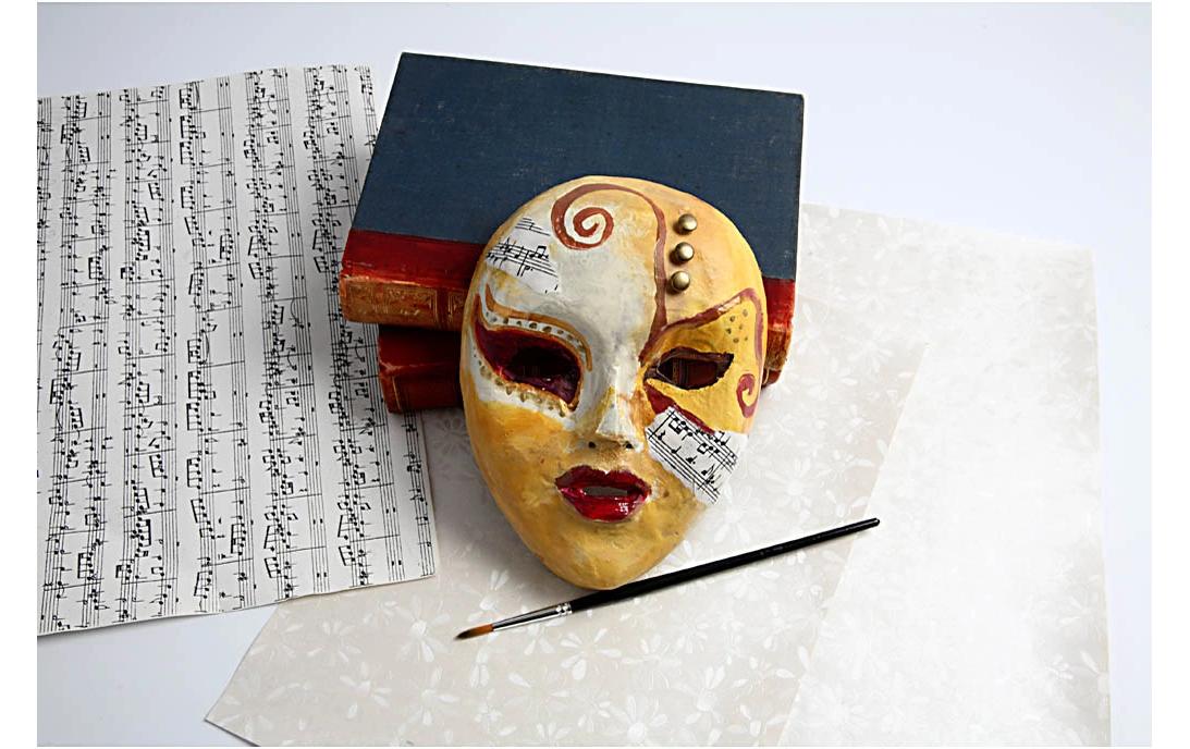 Creativ Company Gesichtsmaske Papp-Maske – 12,5 × 17,5 cm, beige, braun – Pappmaschee