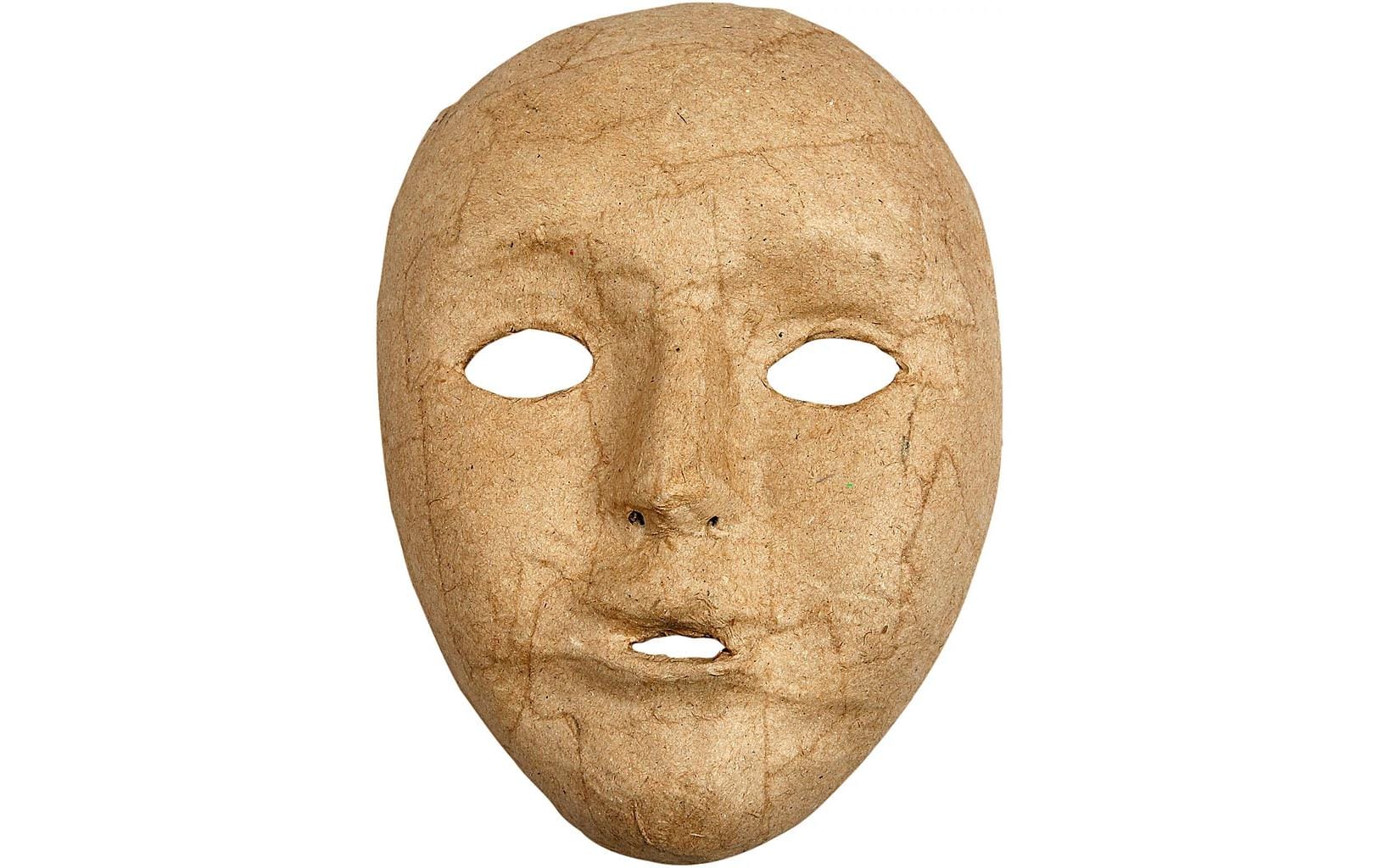 Creativ Company Gesichtsmaske Papp-Maske – 12,5 × 17,5 cm, beige, braun – Pappmaschee