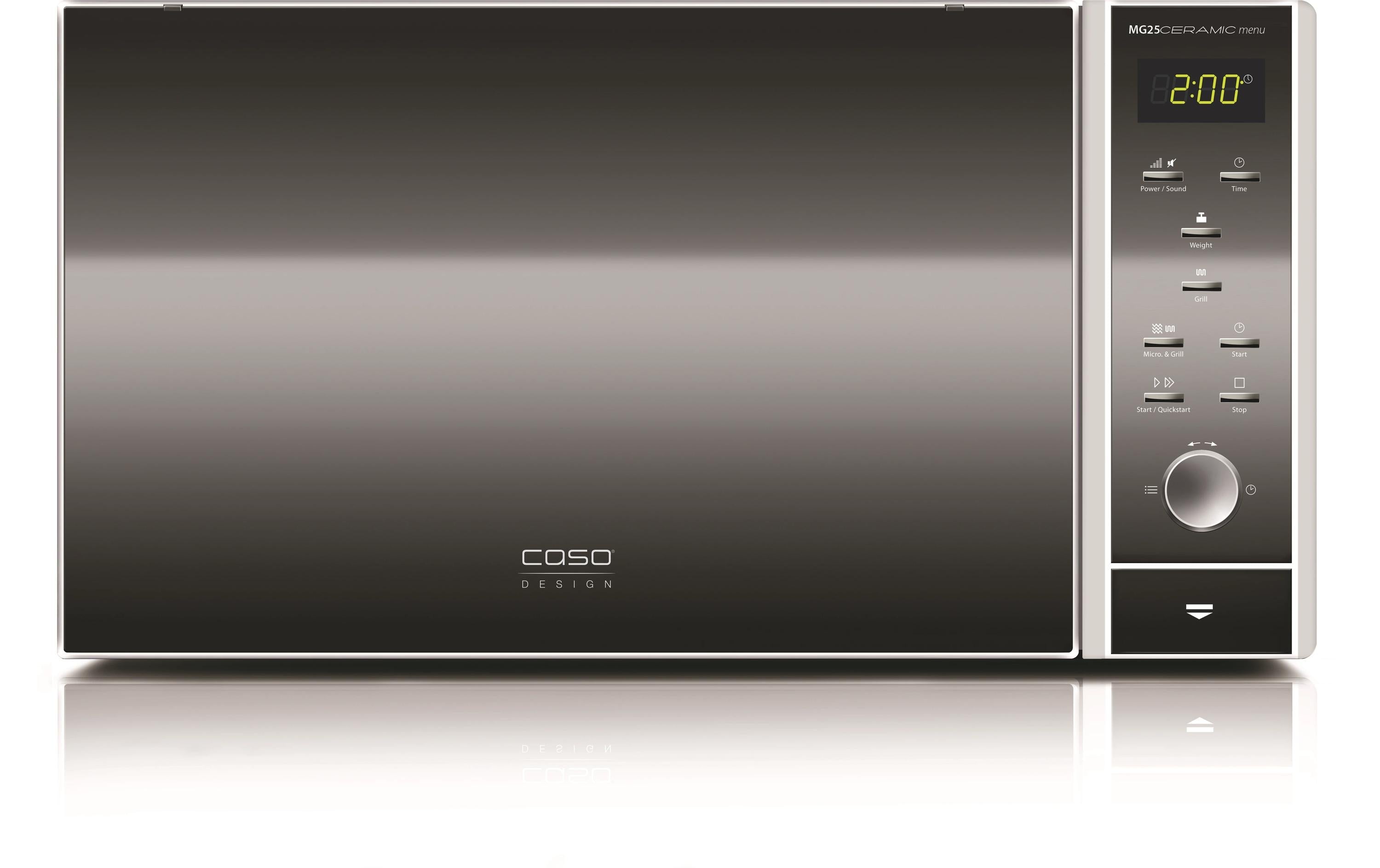 Caso Grill-Mikrowelle MG25 Ceramic Menu – 25 l, Grill, 900 W – Schwarz/Edelstahl