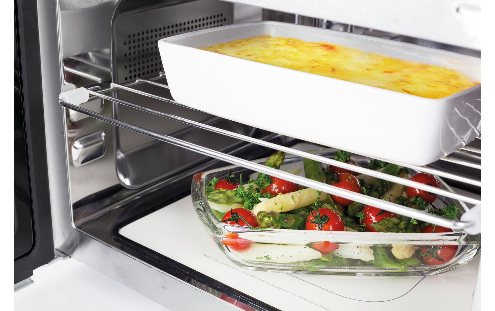 Caso Grill-Mikrowelle MG25 Ceramic Menu – 25 l, Grill, 900 W – Schwarz/Edelstahl