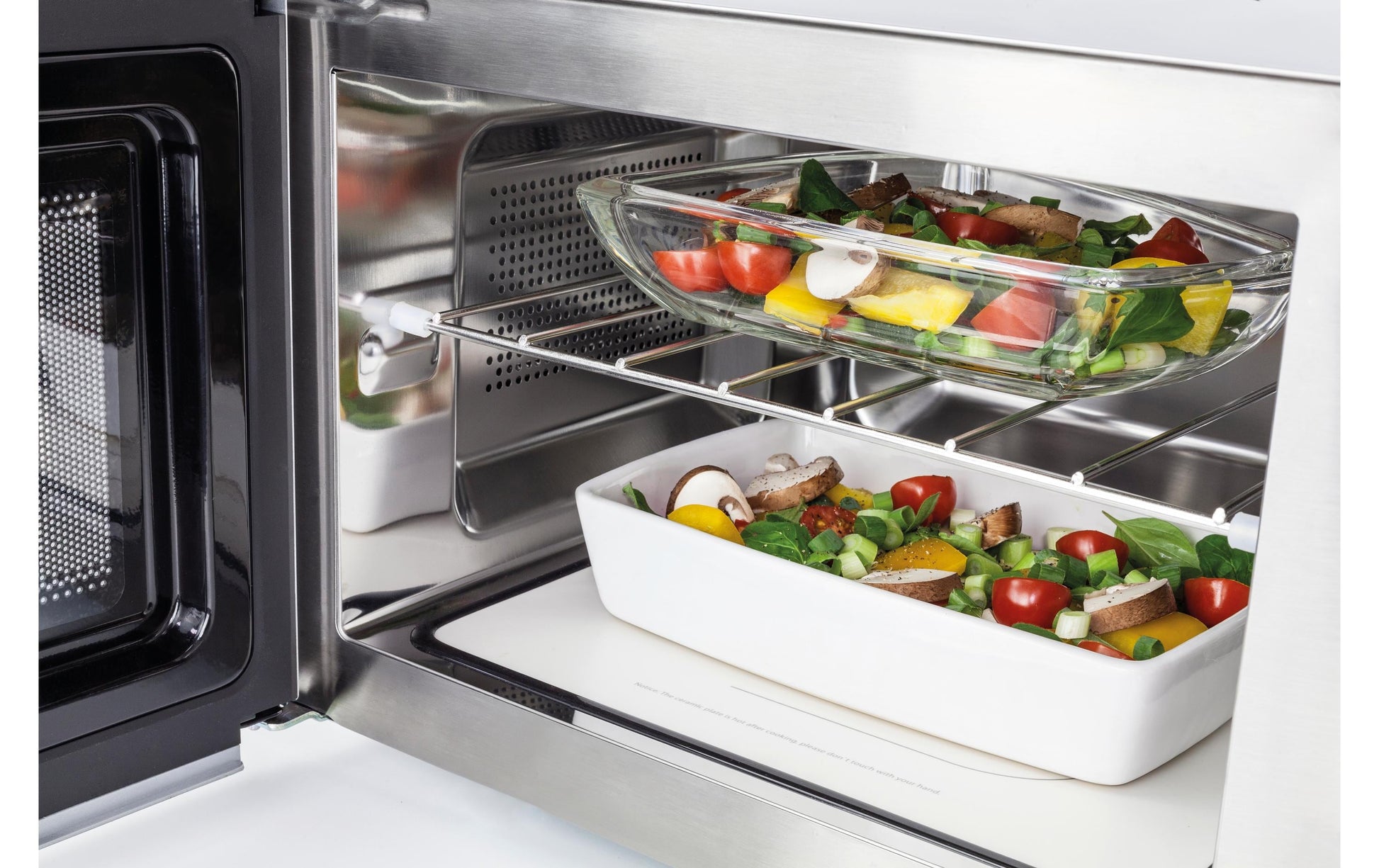 Caso Grill-Mikrowelle MG25 Ceramic Menu – 25 l, Grill, 900 W – Schwarz/Edelstahl