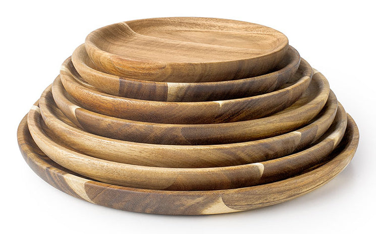 Ibili Speiseteller – Ø 28 cm, H 2,2 cm, Holz, Braun