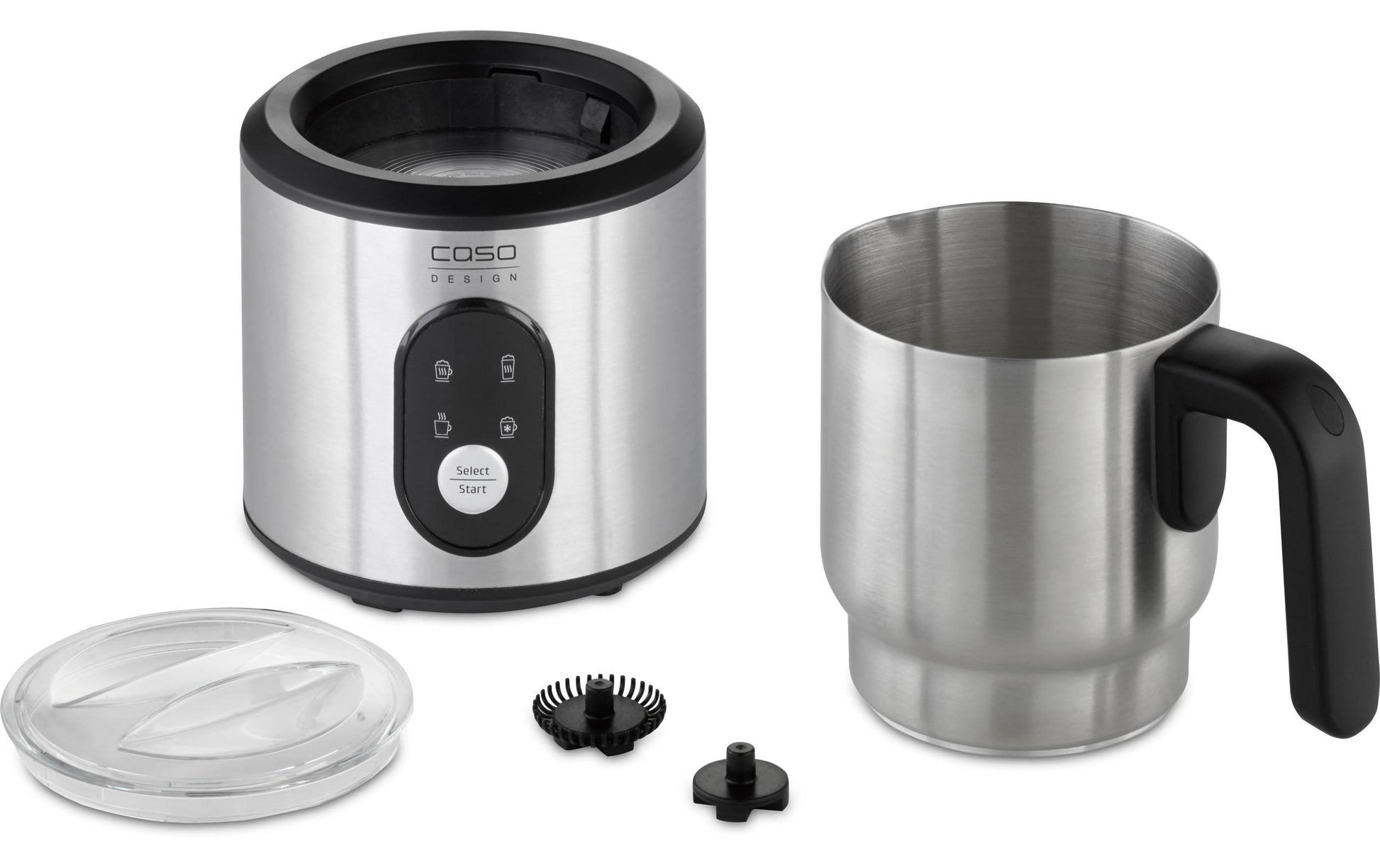 Caso Milchaufschäumer Crema & Choco – 350 ml, 500 W, heiss – silber/edelstahl