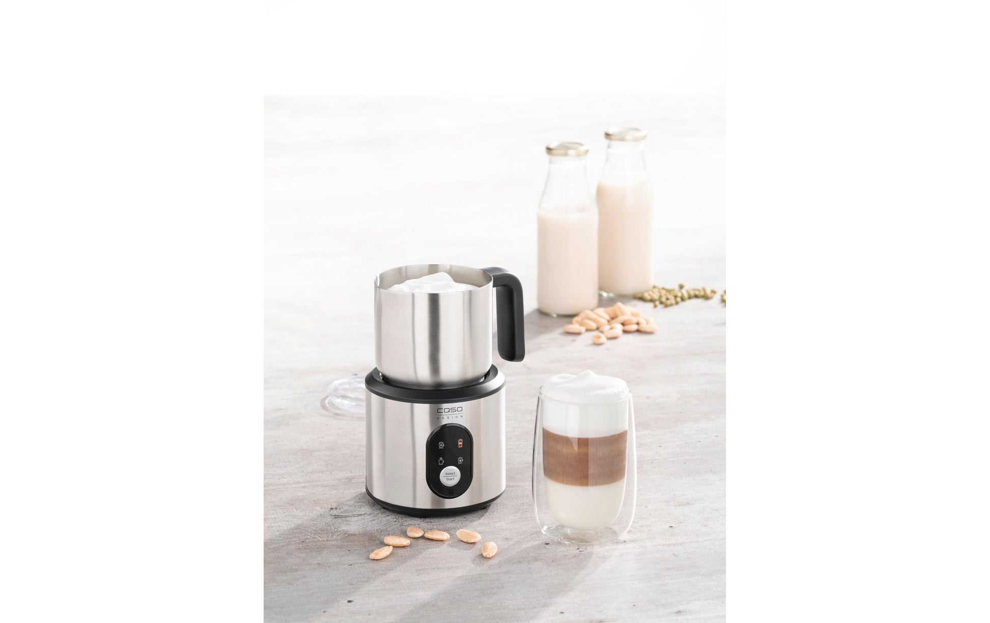 Caso Milchaufschäumer Crema & Choco – 350 ml, 500 W, heiss – silber/edelstahl