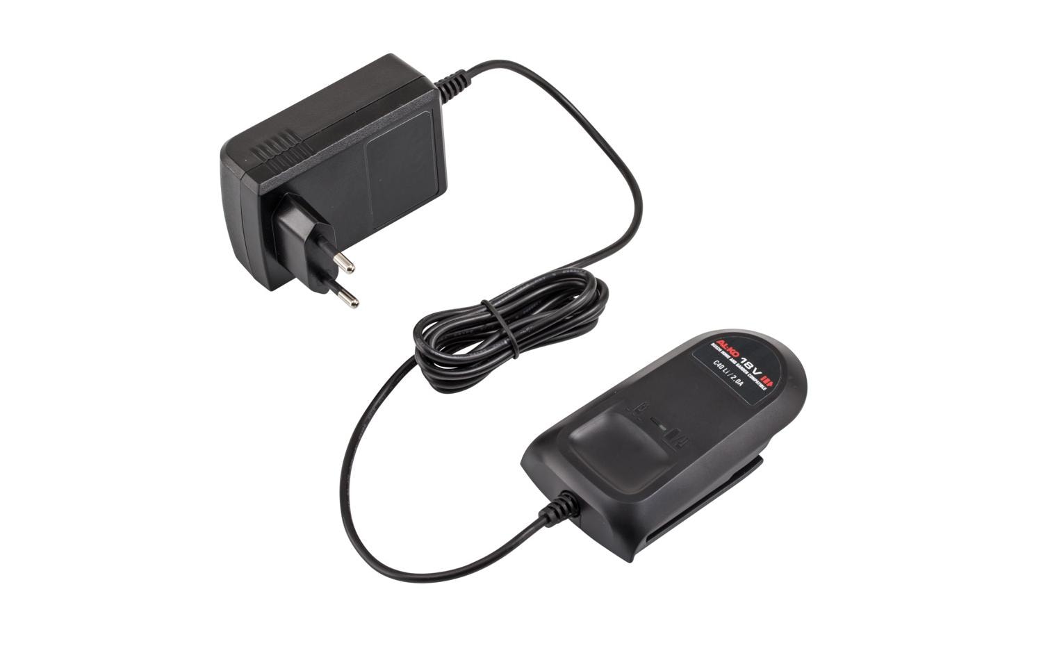 AL-KO C40 LI Ladegerät 18 V 2,0 A – für Bosch 18 V POWER FOR ALL – schwarz