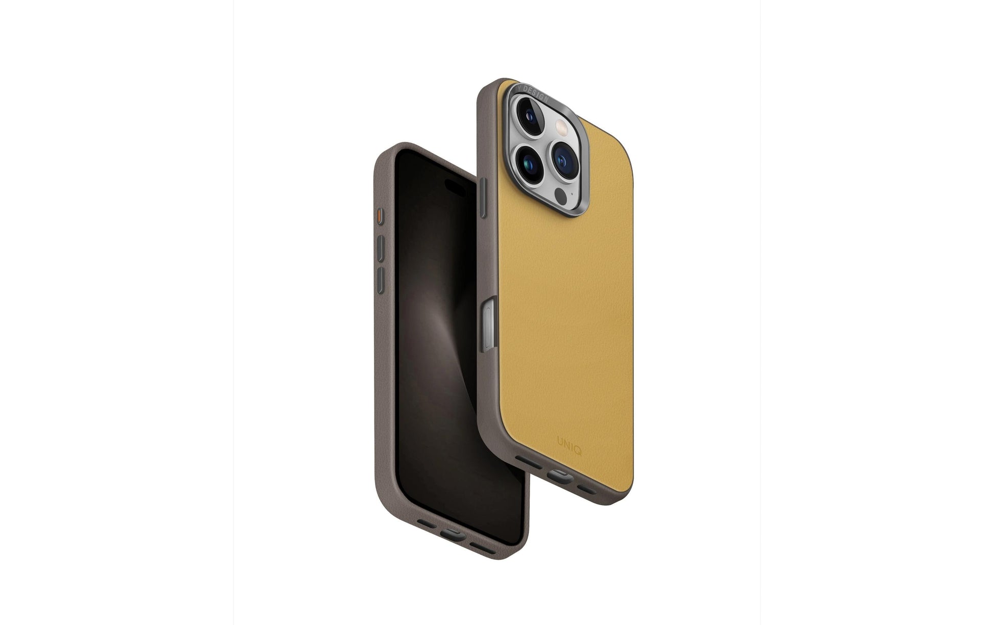 Uniq Backcover Lyden DS – für Apple iPhone 16 Pro – gelb – Kunstleder