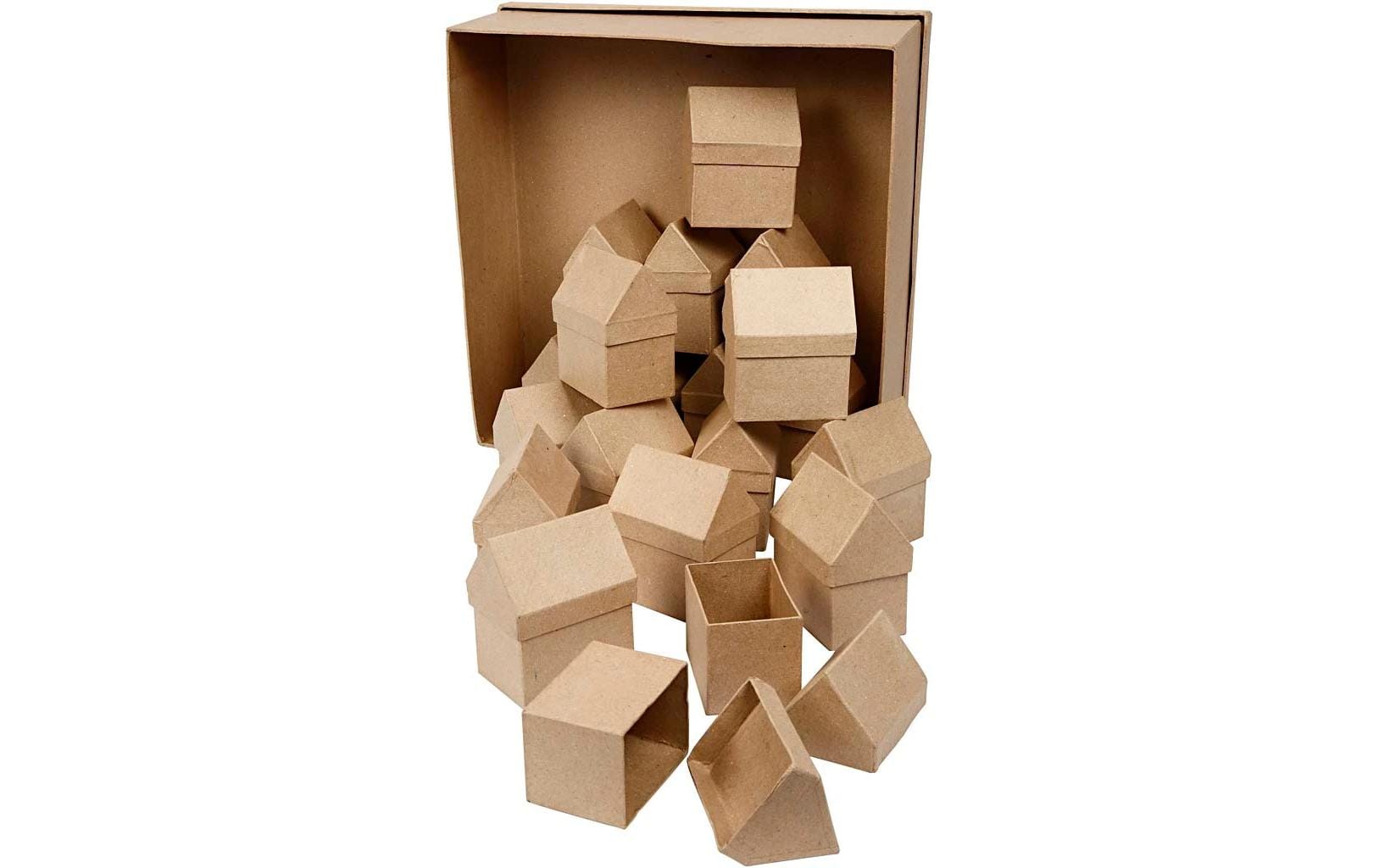 Creativ Company Pappschachteln Häuser – 10,5 × 6 × 8,5 cm – braun – 40 Stk.