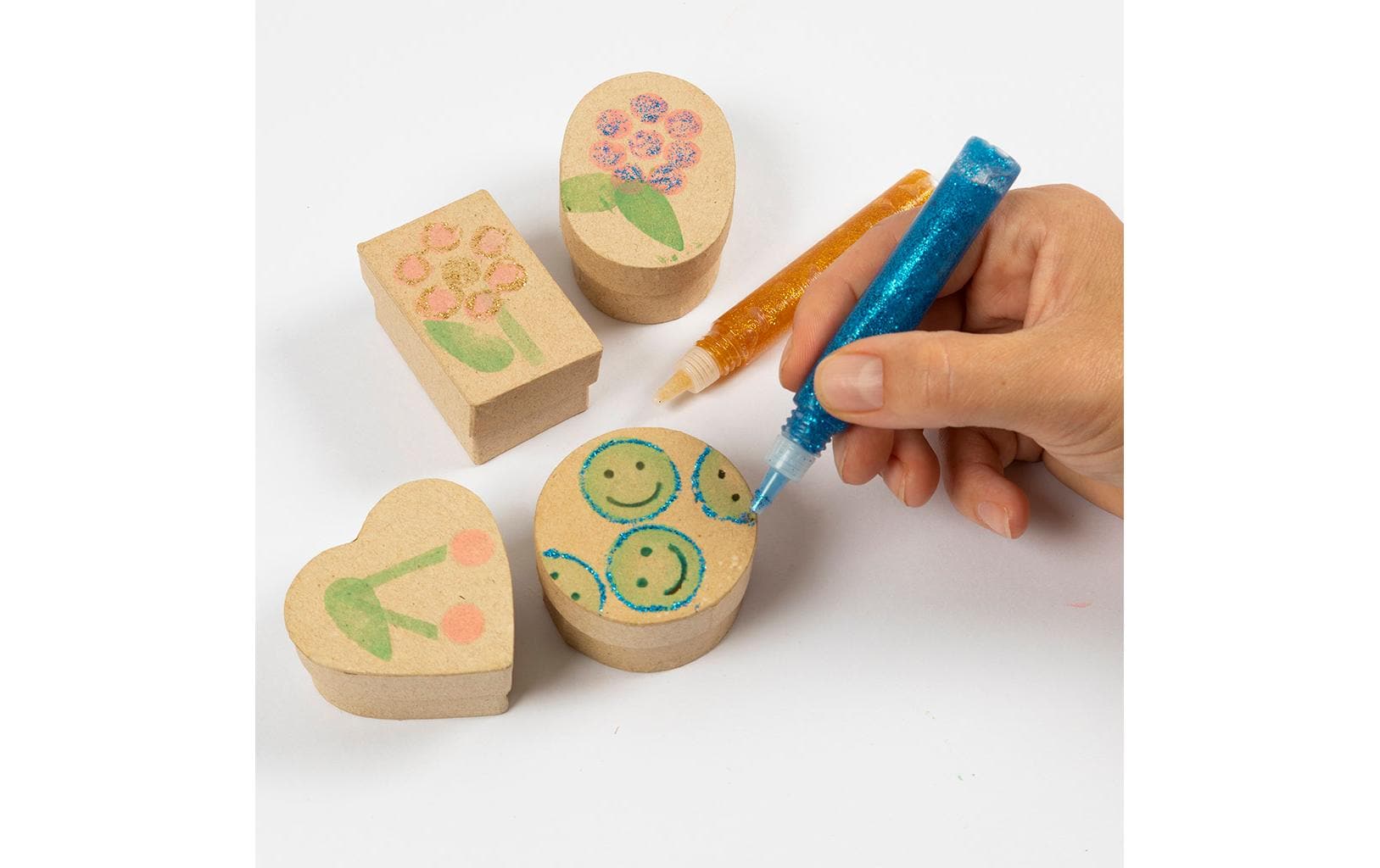 Creativ Company Mini-Pappschachteln – braun – Ø 6 cm × H 3 cm, 144 Stück