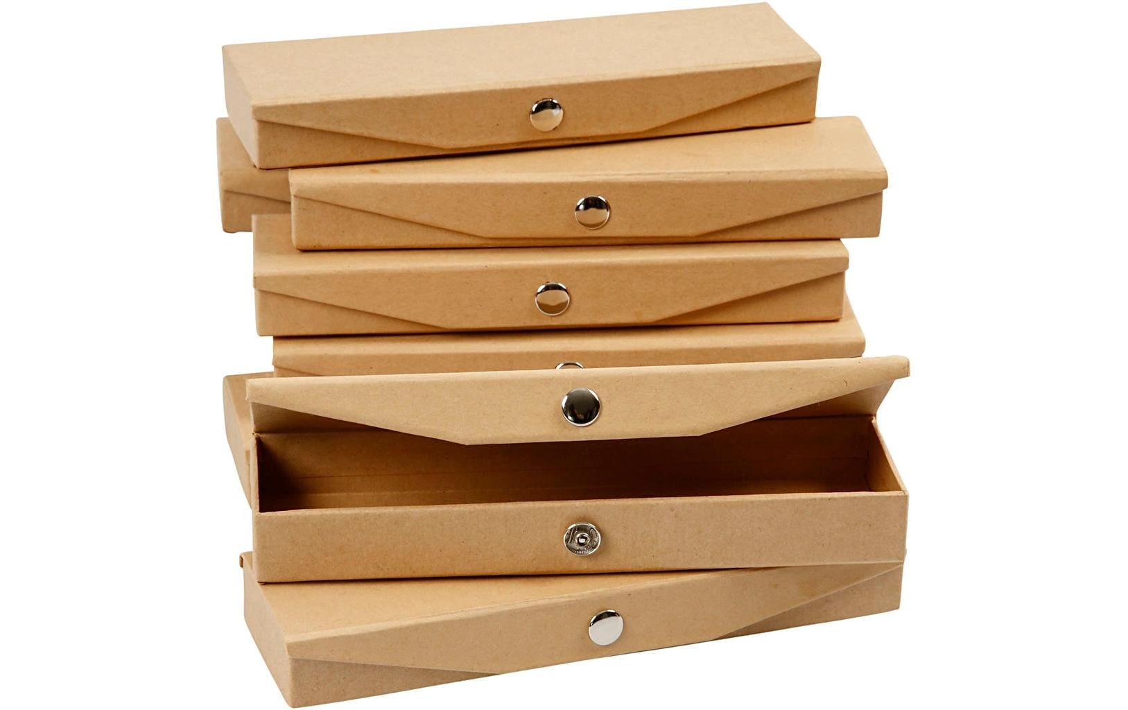 Creativ Company Stiftebox (Hartschale), Braun, Karton, 21 × 6 × 2,5 cm, 12er-Pack