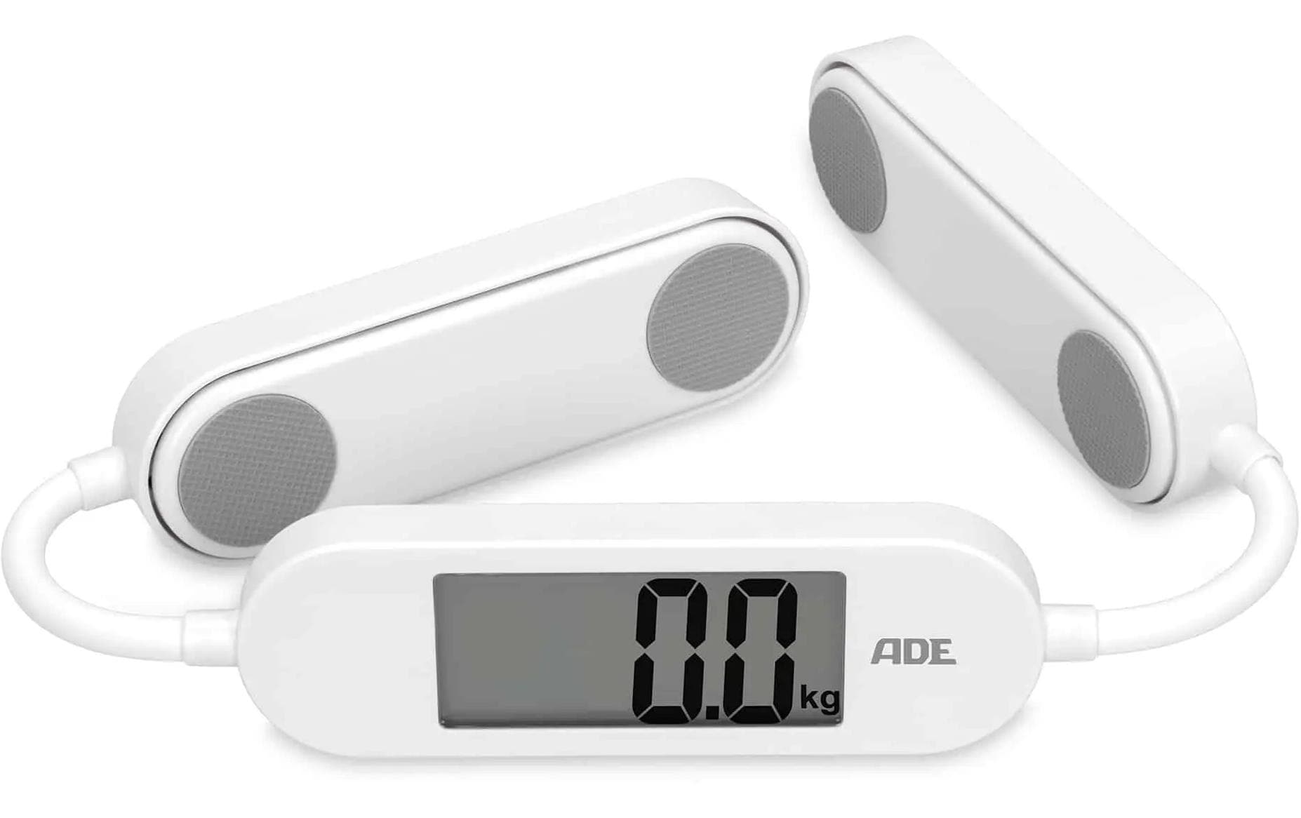 ADE Paketwaage BE2301 – Tragkraft 180 kg, Teilung 100 g, Wiegefläche 24,5 × 30 cm, Weiss