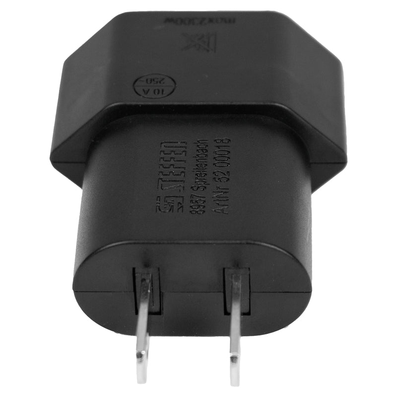 Steffen Reiseadapter Typ A zu Typ C – 2-polig, 10 A, 250 V – Schwarz