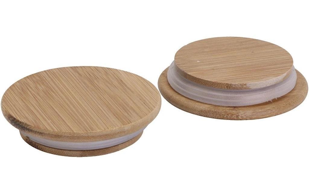 Creativ Company Deckel Ø 9 cm, Gummi/Holz, braun, 12 Stk., für Keramiktöpfe