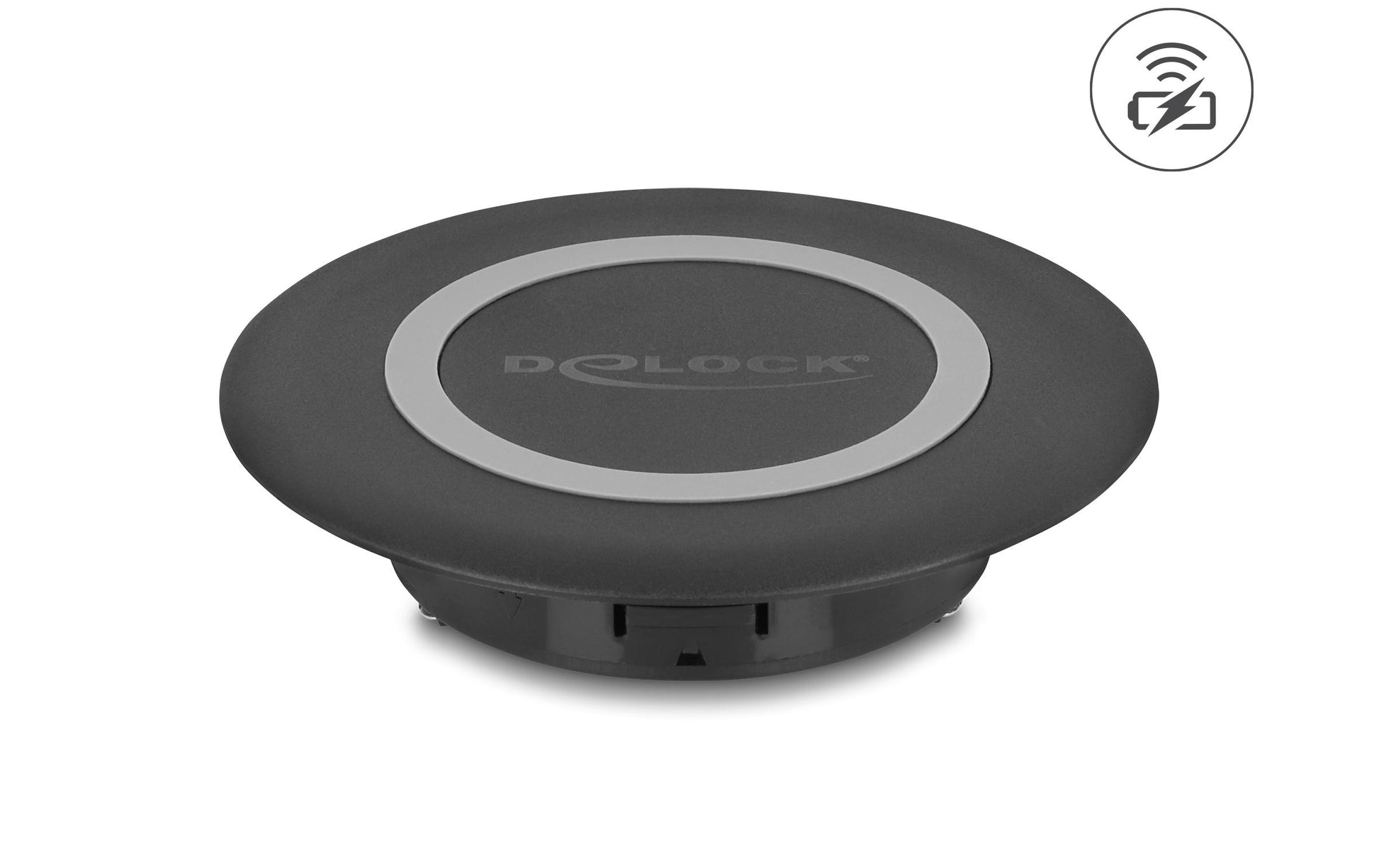 DeLOCK Kabelloses Ladegerät 15 W – Qi, USB-C×1 – Tischeinbau – für Smartphones – Schwarz