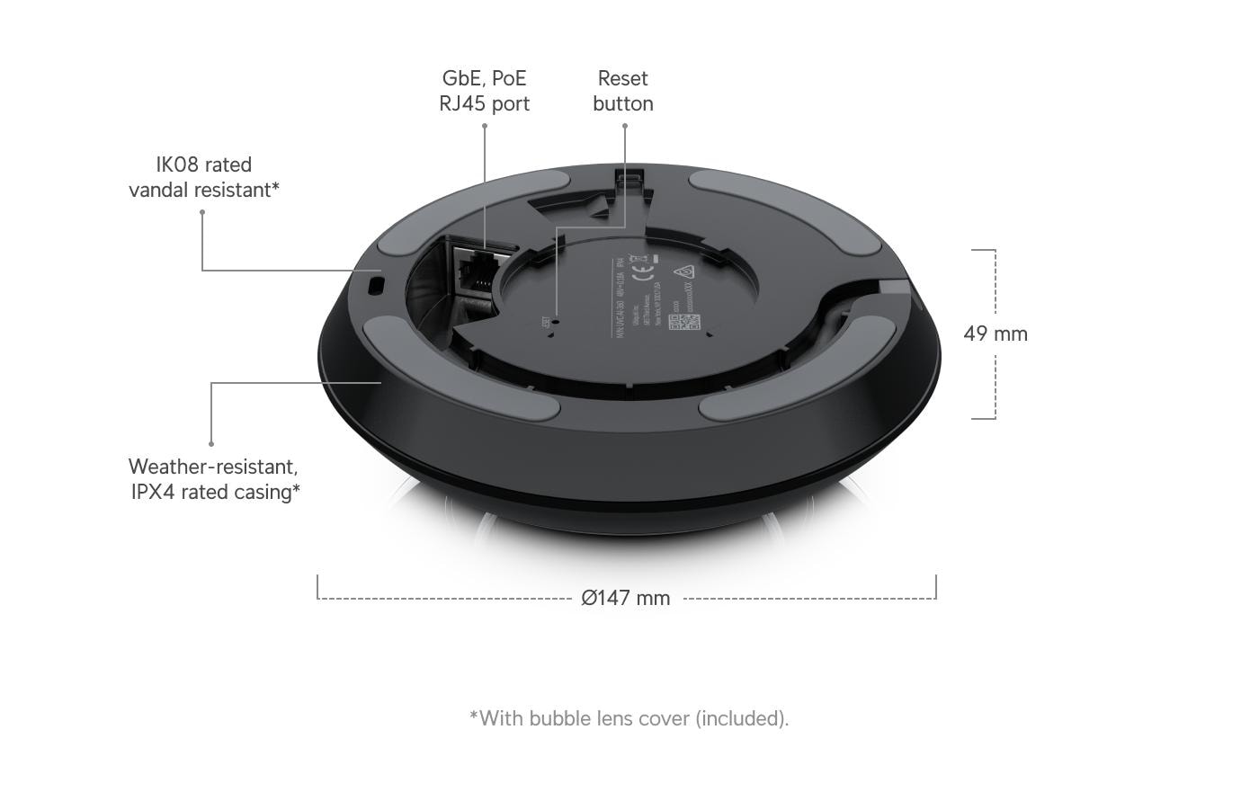 Ubiquiti UVC-AI-360-W PTZ – 5 MP – IR 9 m – PoE – IPX4 IK08
