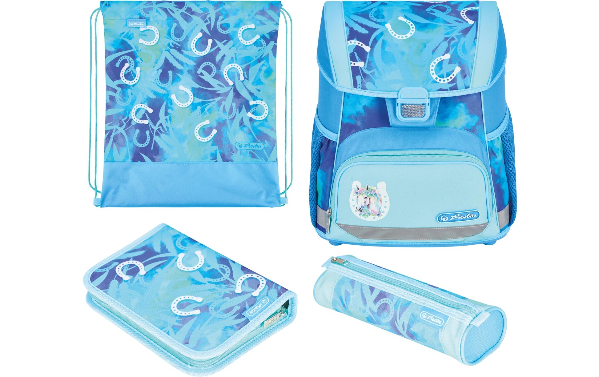 Herlitz Loop Plus – Schulrucksack-Set 4-teilig, Lucky Horse, 17 l, 31×37×22 cm