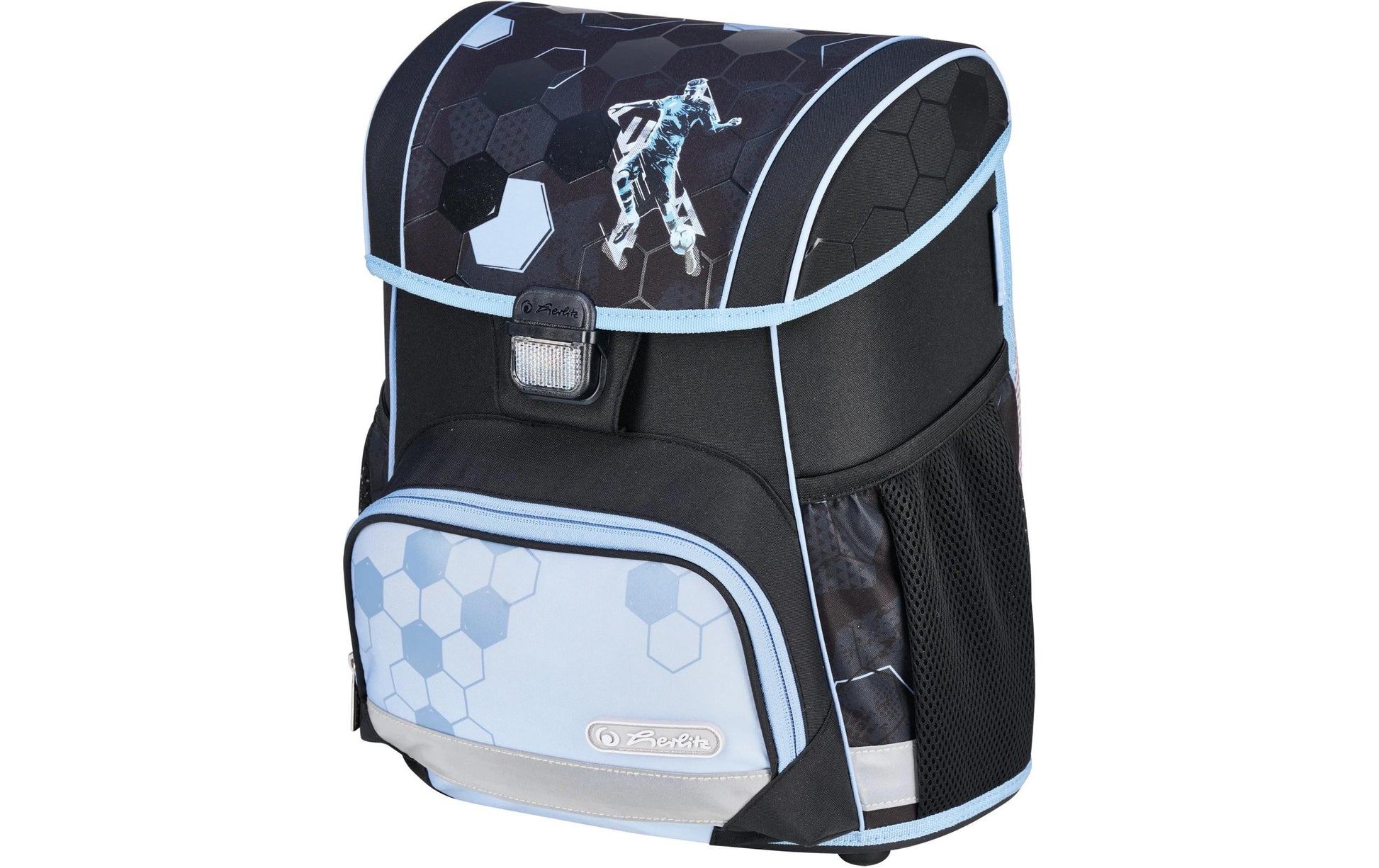 Herlitz Loop Plus – Schulrucksack-Set 4-teilig, Fussball, 17 l, 31×37×22 cm
