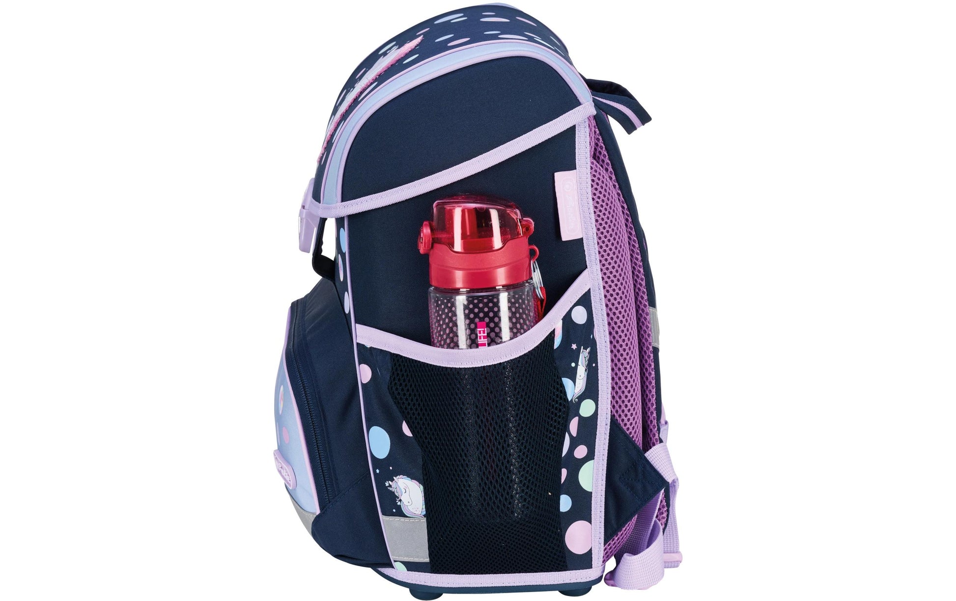 Herlitz Loop Plus – Schulrucksack-Set 4-teilig, Einhorn, 17 l, 31×37×22 cm, höhenverstellbarer Brustgurt