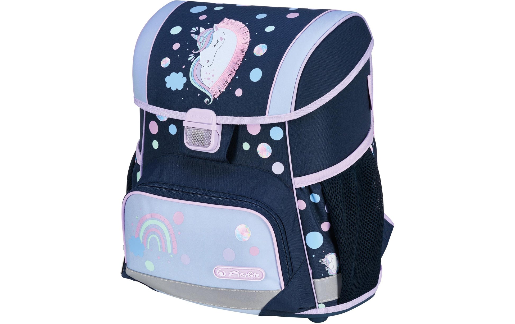 Herlitz Loop Plus – Schulrucksack-Set 4-teilig, Einhorn, 17 l, 31×37×22 cm, höhenverstellbarer Brustgurt
