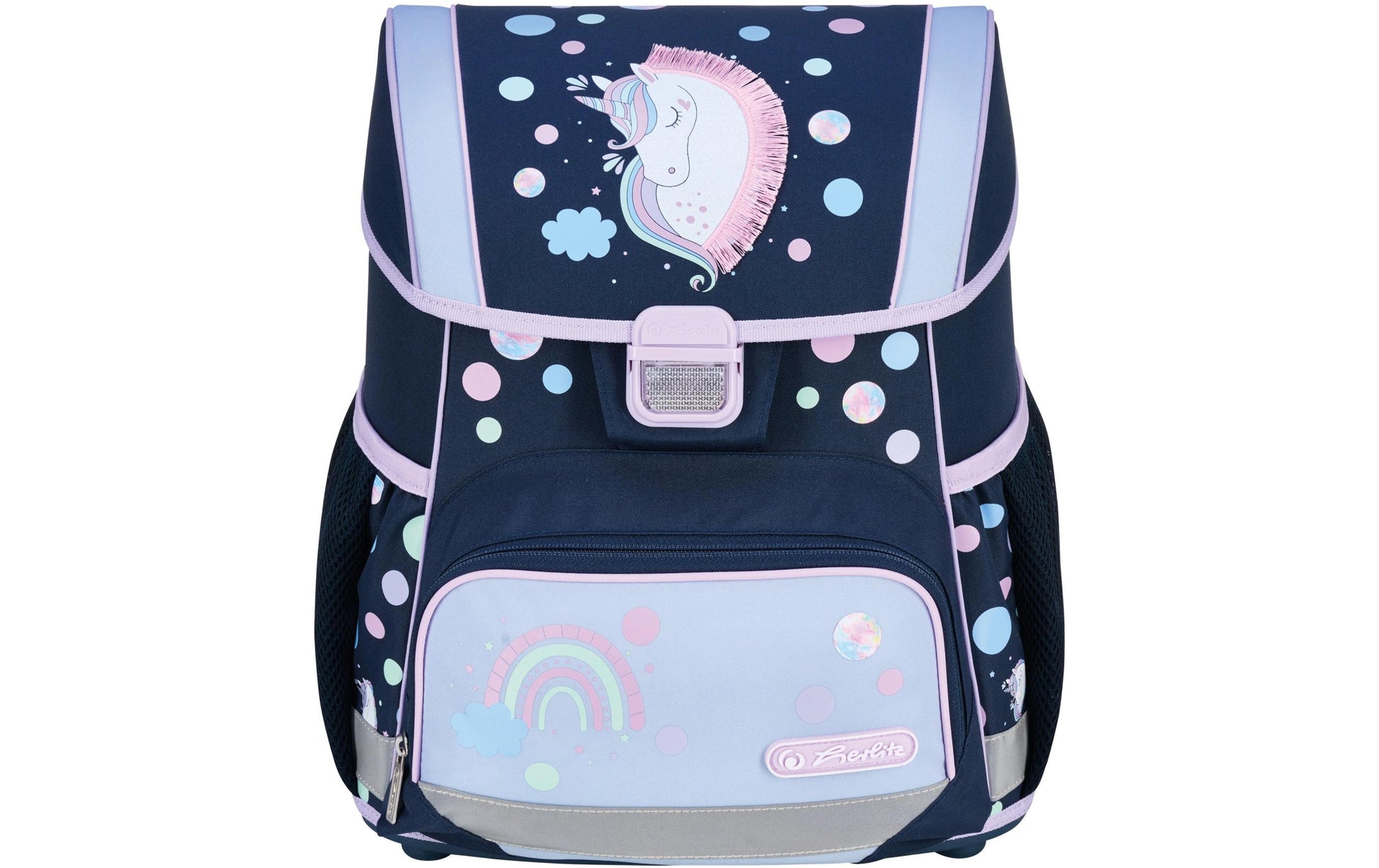 Herlitz Loop Plus – Schulrucksack-Set 4-teilig, Einhorn, 17 l, 31×37×22 cm, höhenverstellbarer Brustgurt