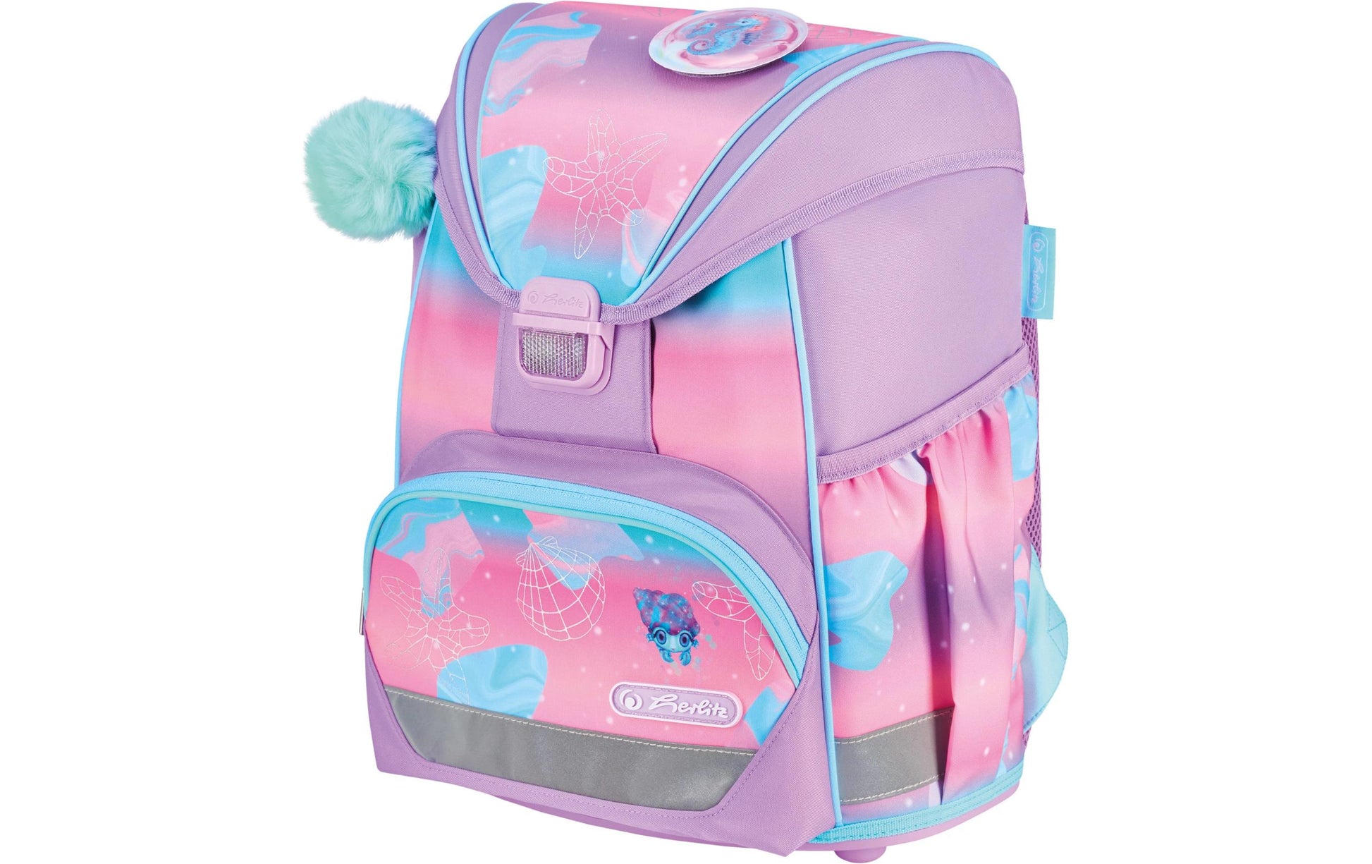 Herlitz UltraLight Plus – Schulrucksack-Set 4-teilig, Meerestiere, 16 l, 28×36×21 cm