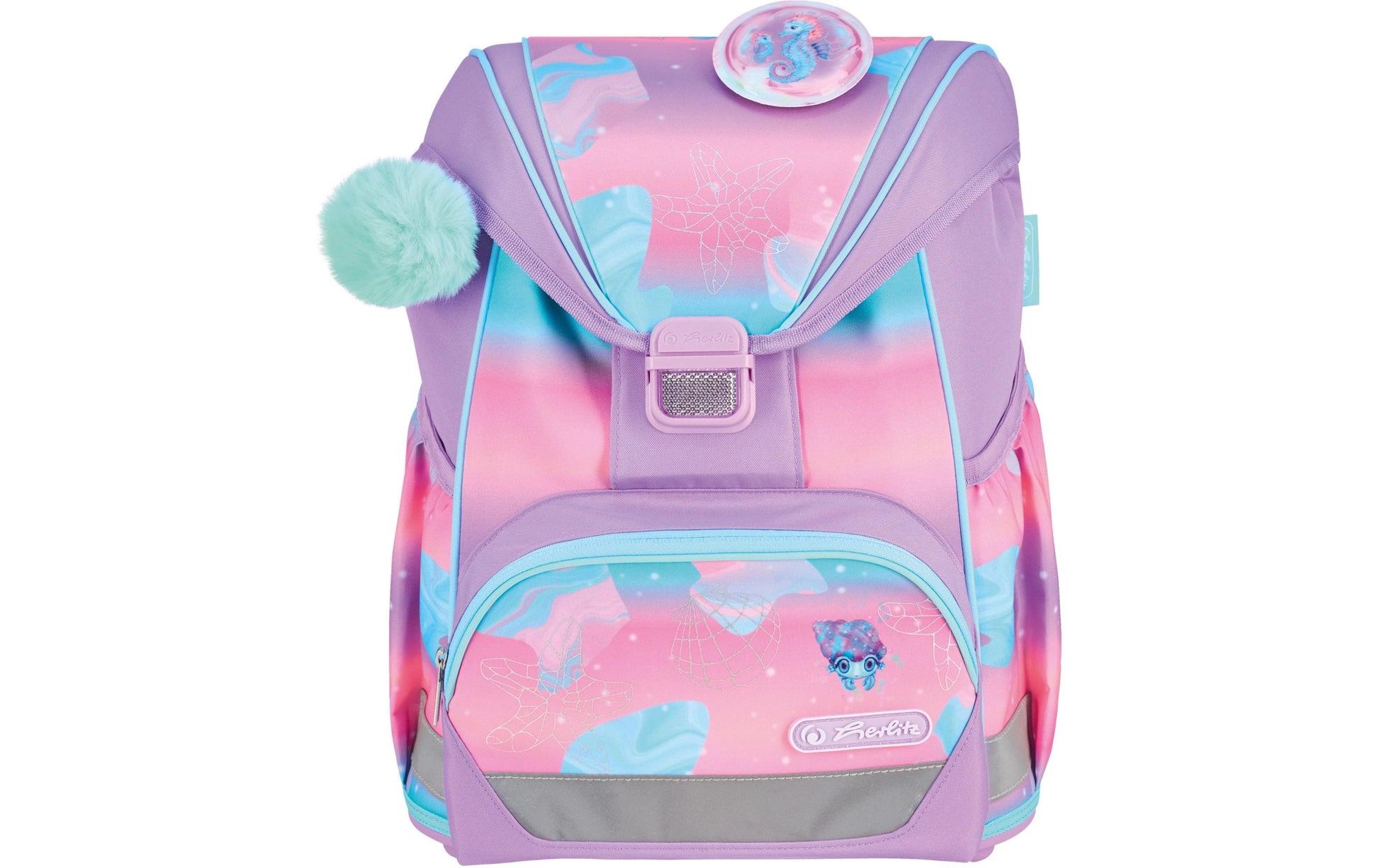 Herlitz UltraLight Plus – Schulrucksack-Set 4-teilig, Meerestiere, 16 l, 28×36×21 cm