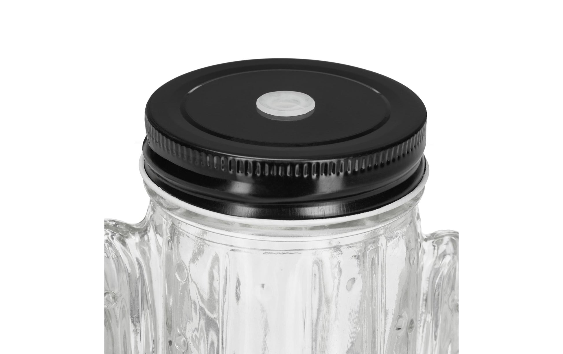 Relaxdays Trinkkrug – 8er Set, 500 ml, 11,0 × 7,0 × 14,5 cm, Glas, Schwarz/Transparent, mit Halm