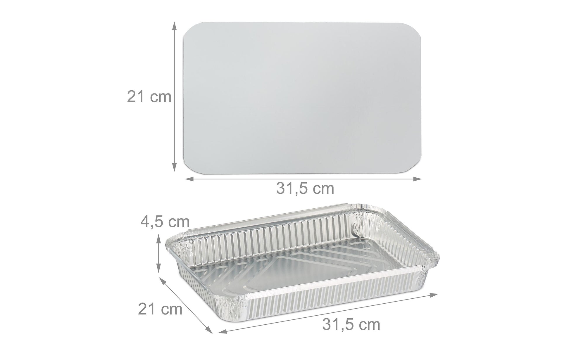 Relaxdays Take-away-Box, Aluminium – 315 × 210 × 45 mm, silber