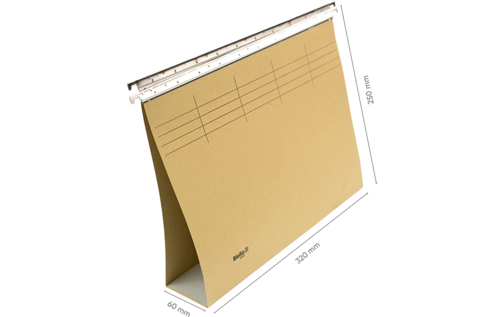 Biella Hängeordner für A4 – Karton, Olivgrün, 320 × 250 mm, mit Vordruck
