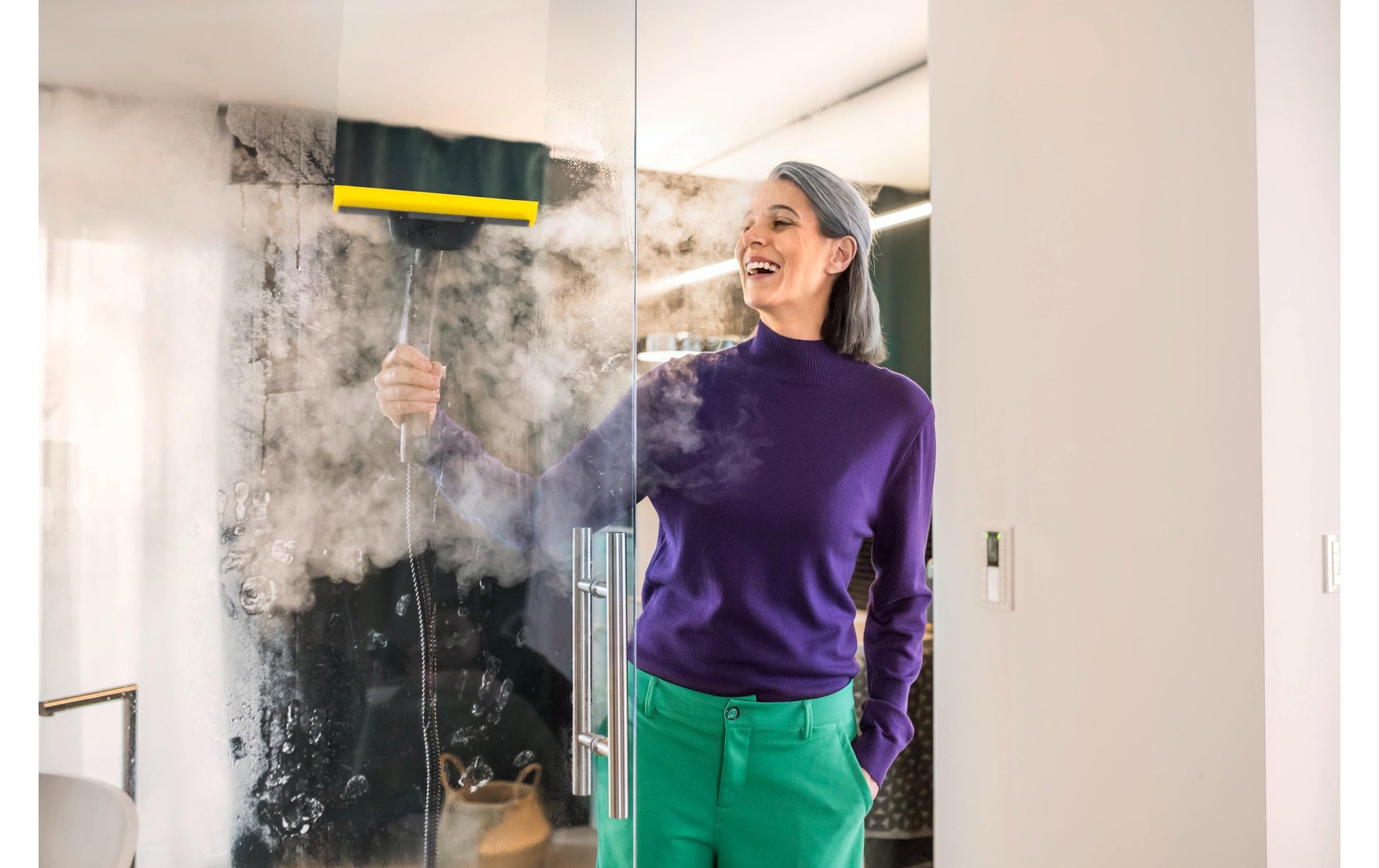 Kärcher Fensterdüse Comfort – Glas-Aufsatz, Schwarz, Grau, Gelb – für SC 1, SC 2, SC 3 und andere, 1 Stück