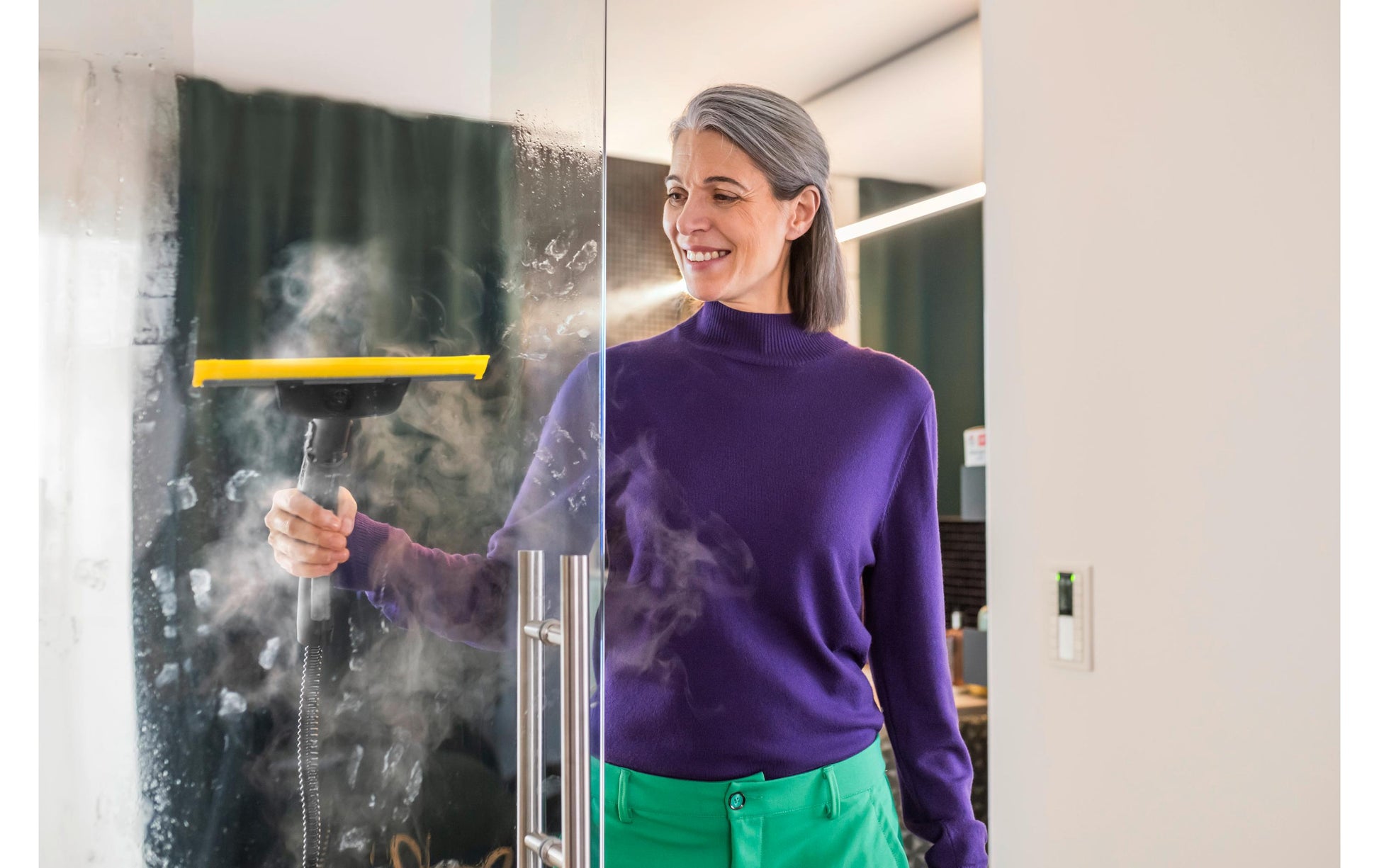 Kärcher Fensterdüse Comfort – Glas-Aufsatz, Schwarz, Grau, Gelb – für SC 1, SC 2, SC 3 und andere, 1 Stück