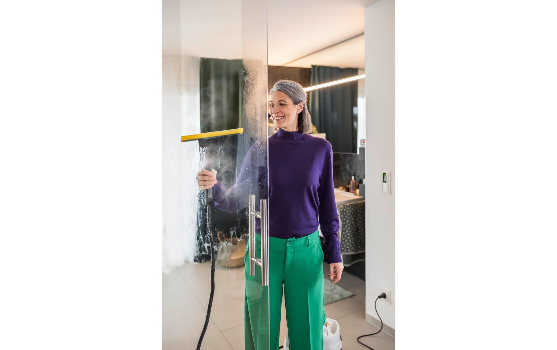 Kärcher Fensterdüse Comfort – Glas-Aufsatz, Schwarz, Grau, Gelb – für SC 1, SC 2, SC 3 und andere, 1 Stück
