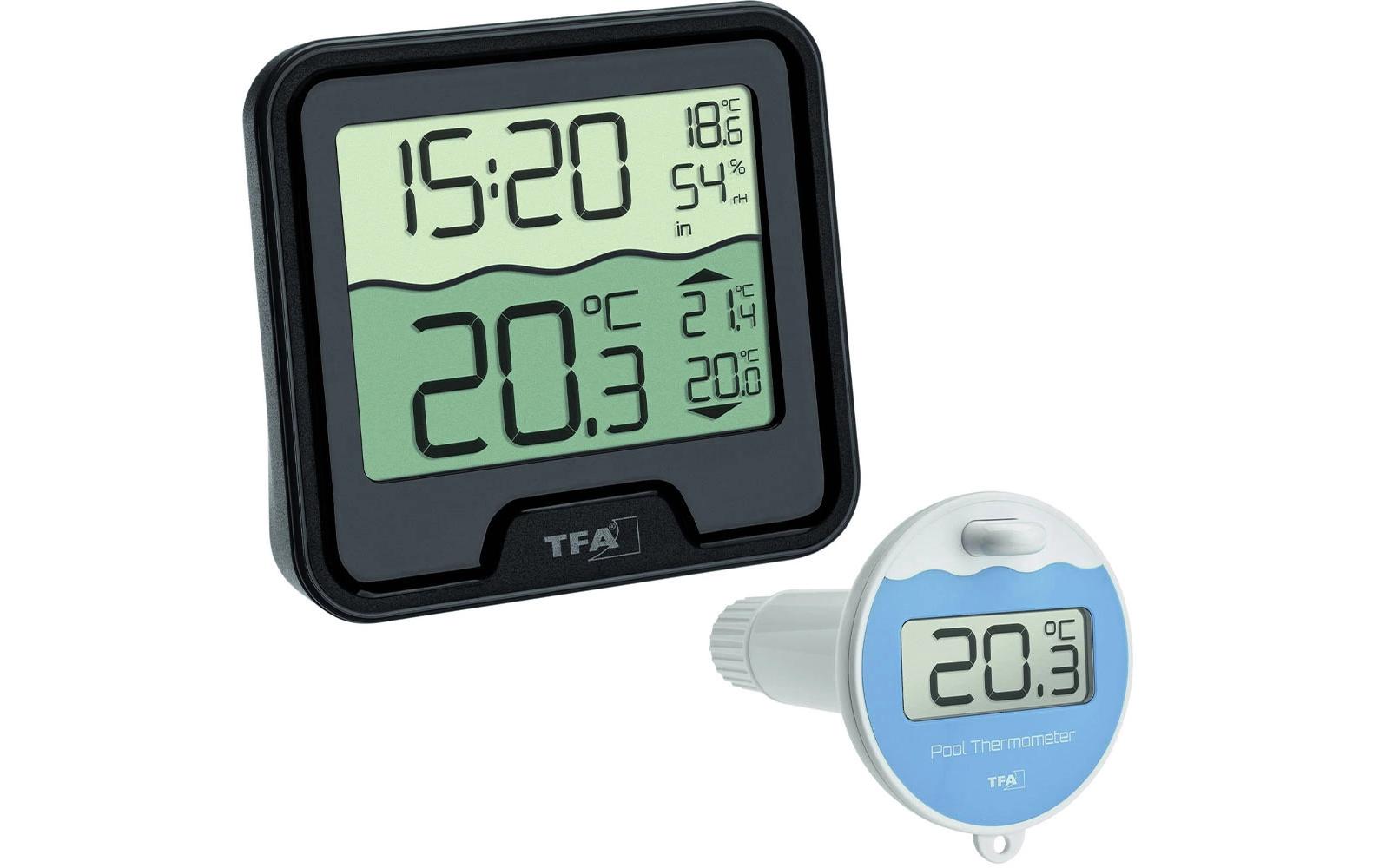 TFA-Dostmann TFA Dostmann MARBELLA – Funk-Poolthermometer, Reichweite 100 m – Schwarz