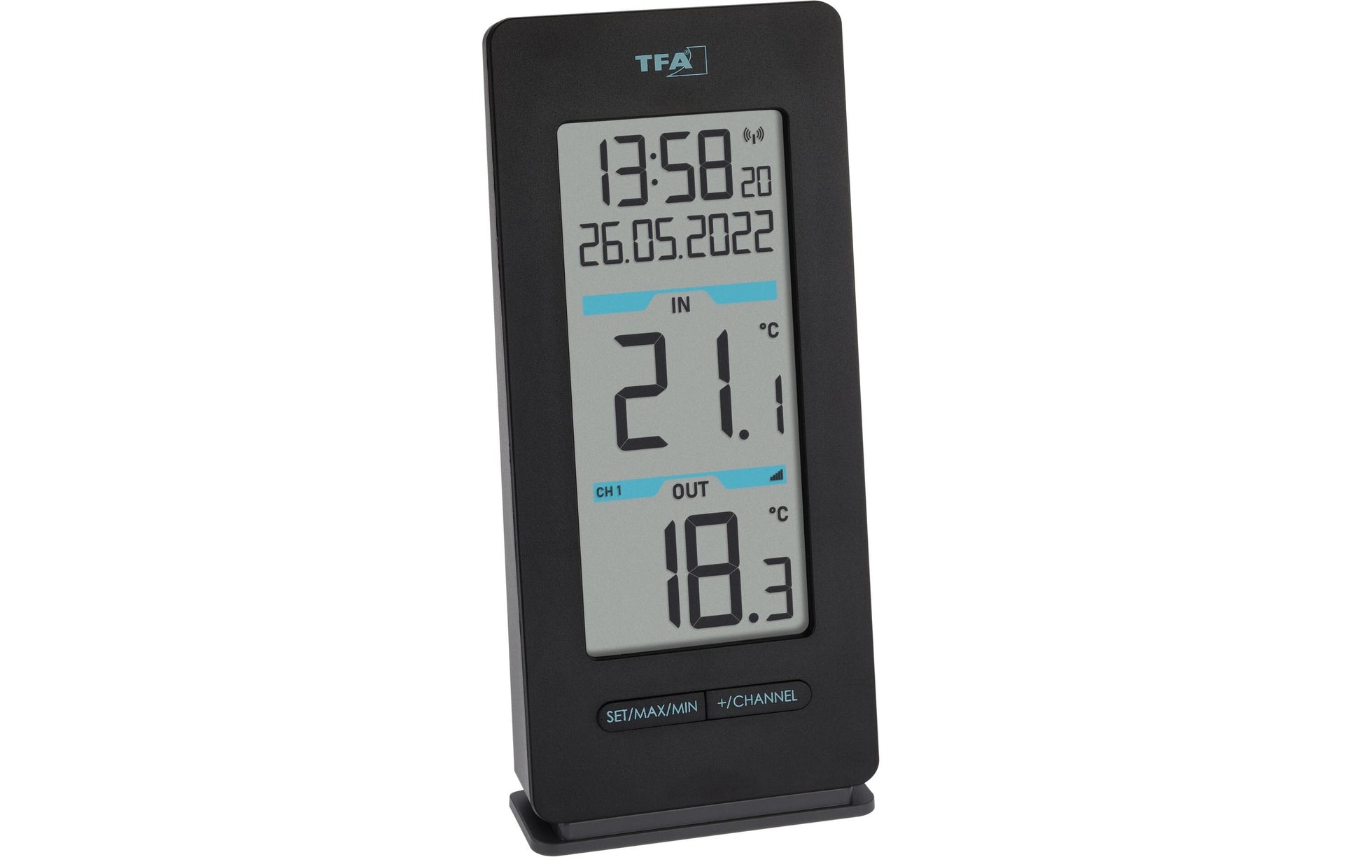 TFA-Dostmann BUDDY 30.3072.01 – Thermometer, innen/aussen, Digitaldisplay – schwarz