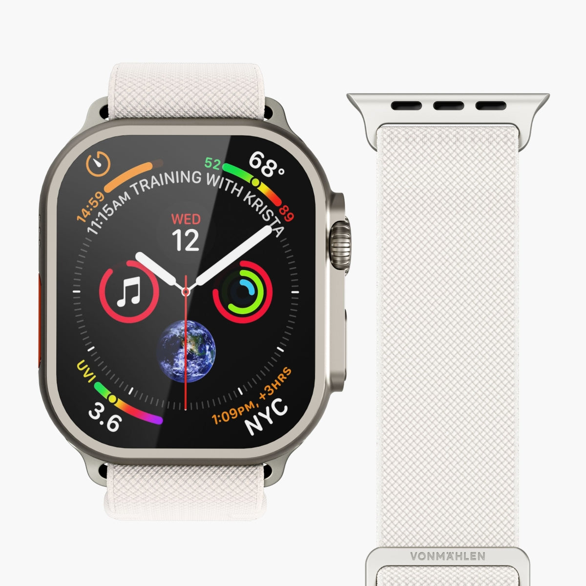 Vonmählen Classic Nylon Loop – Creme, für Apple Watch 40/41/42 mm