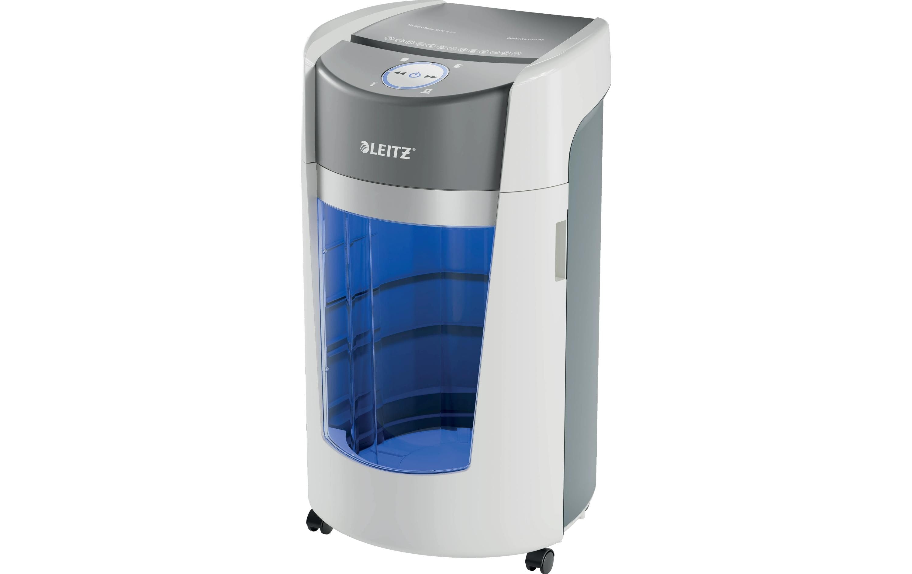 Leitz bürogeräte Leitz IQ OptiMax Office – Aktenvernichter, DIN P-5, Mikroschnitt 2 × 15 mm, 10 Blatt, 35 l, mit Autofeed