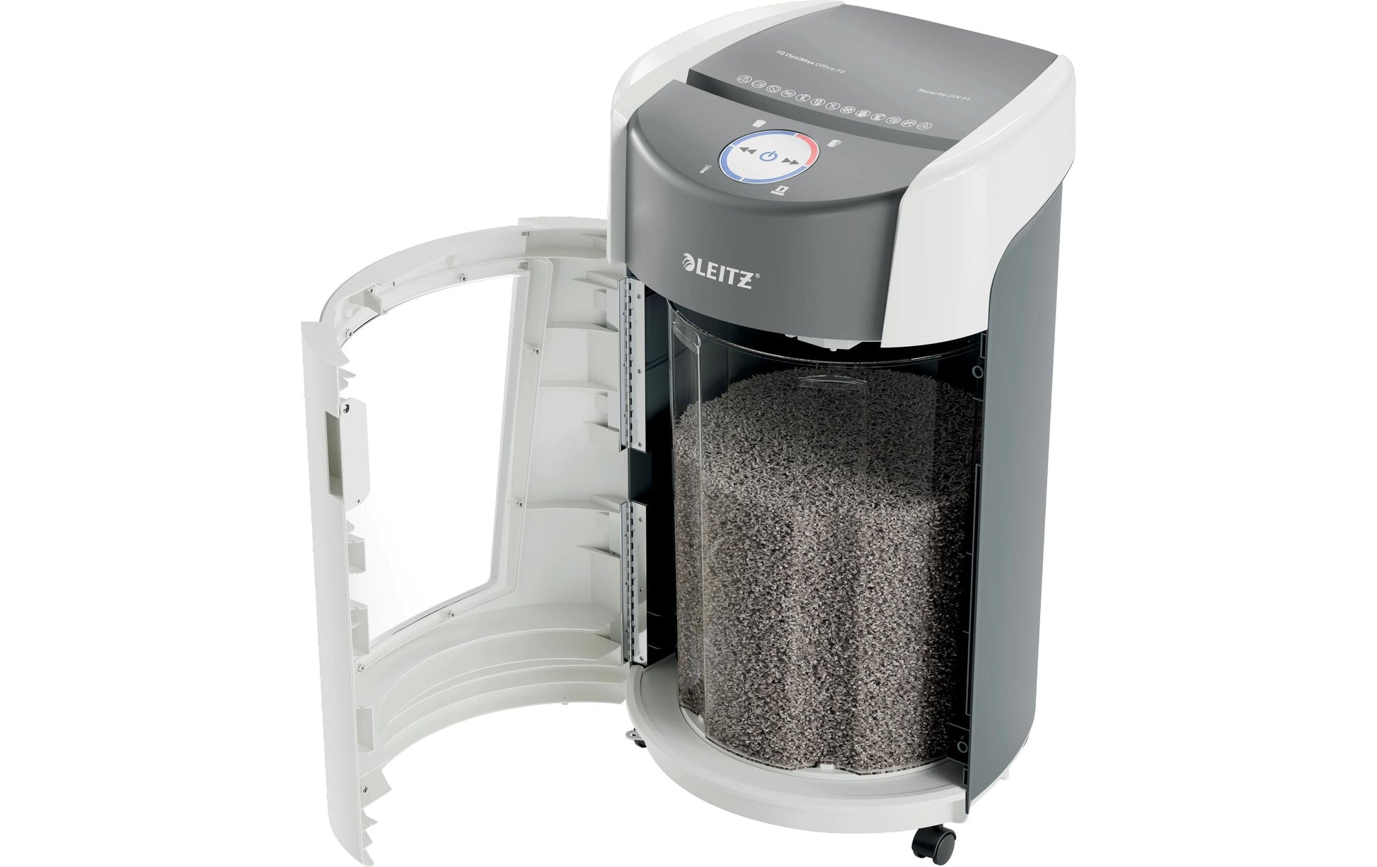 Leitz bürogeräte Leitz IQ OptiMax Office – Aktenvernichter, DIN P-5, Mikroschnitt 2 × 15 mm, 10 Blatt, 35 l, mit Autofeed
