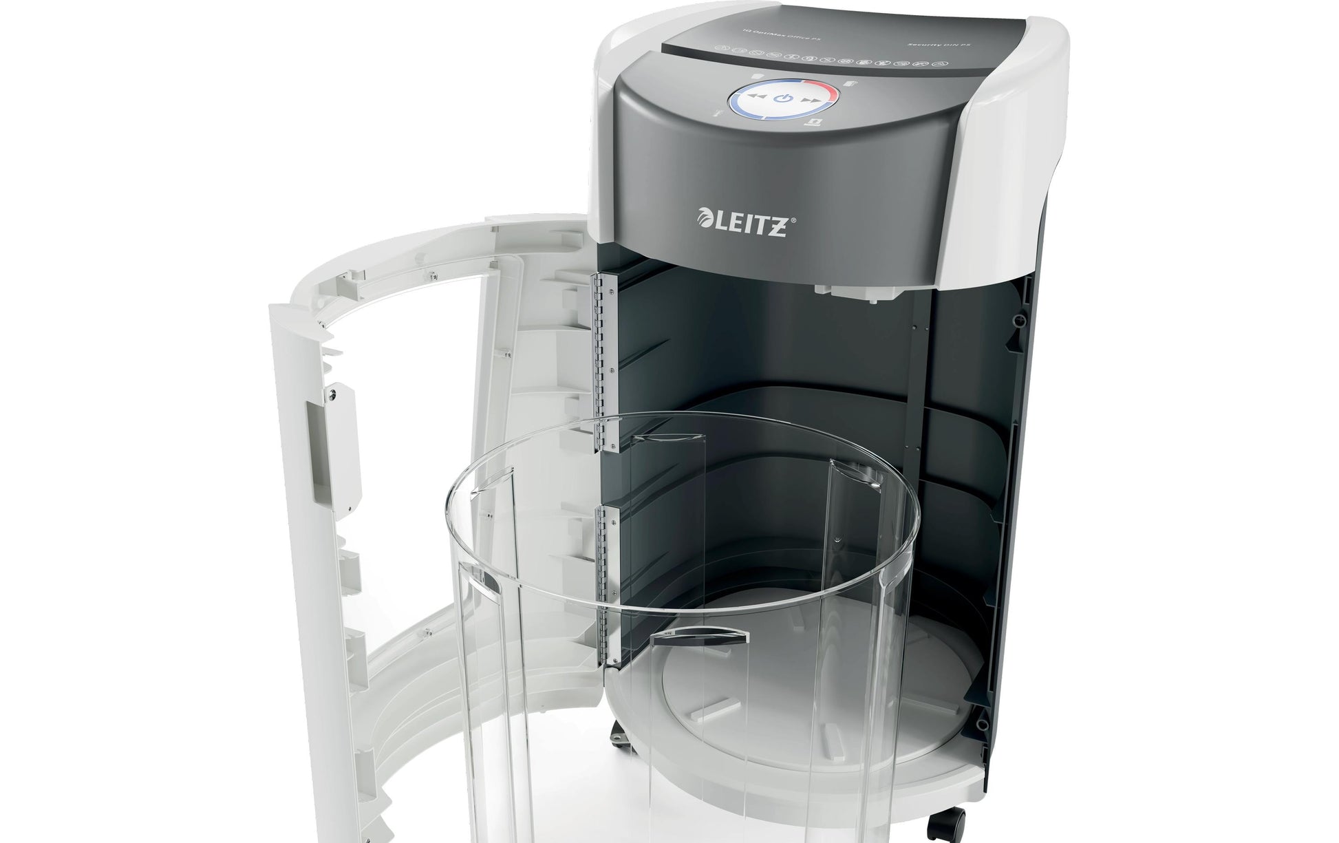 Leitz bürogeräte Leitz IQ OptiMax Office – Aktenvernichter, DIN P-5, Mikroschnitt 2 × 15 mm, 10 Blatt, 35 l, mit Autofeed