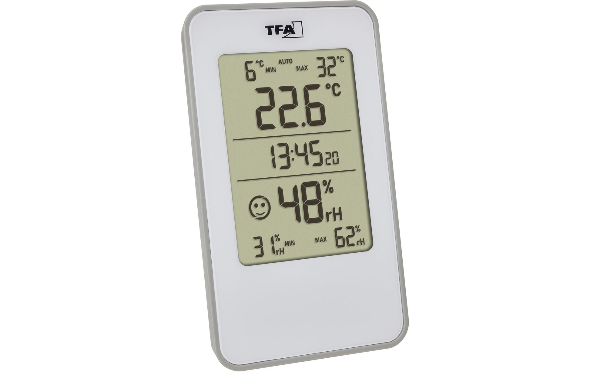 TFA-Dostmann TFA Dostmann 30.5057.02 – Temperatur- & Feuchtigkeitssensor, innen, Akku – Weiss