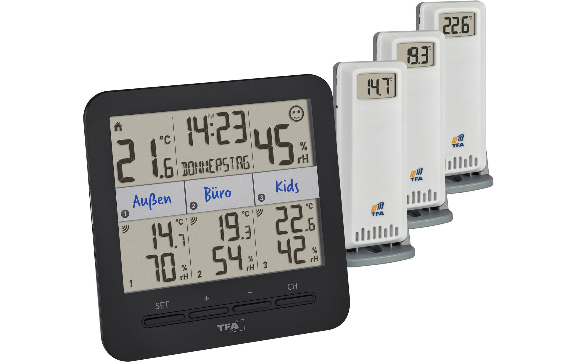 TFA-Dostmann KLIMA@HOME 2 Thermo-Hygrometer (Handgerät) – Kabellos, 0–50 °C, 10–99 %