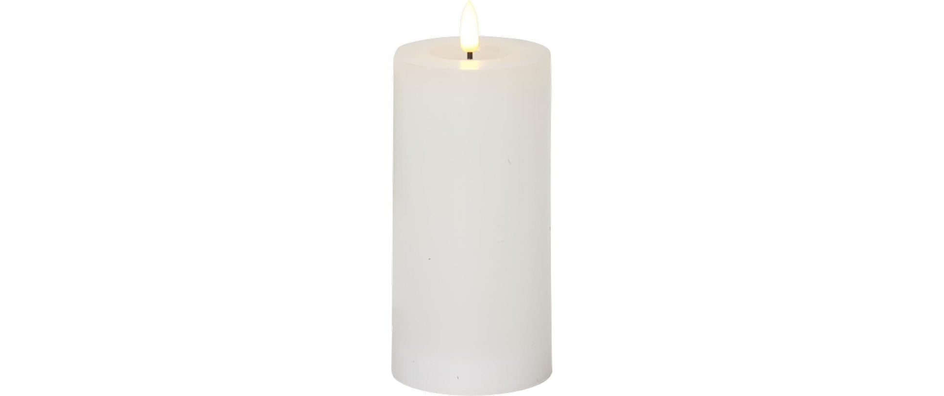 Star Trading LED-Säulenkerze – Ø 7,5 × 17,5 cm – Timerfunktion, Akku (2 × AA), Weiss, 1-teilig