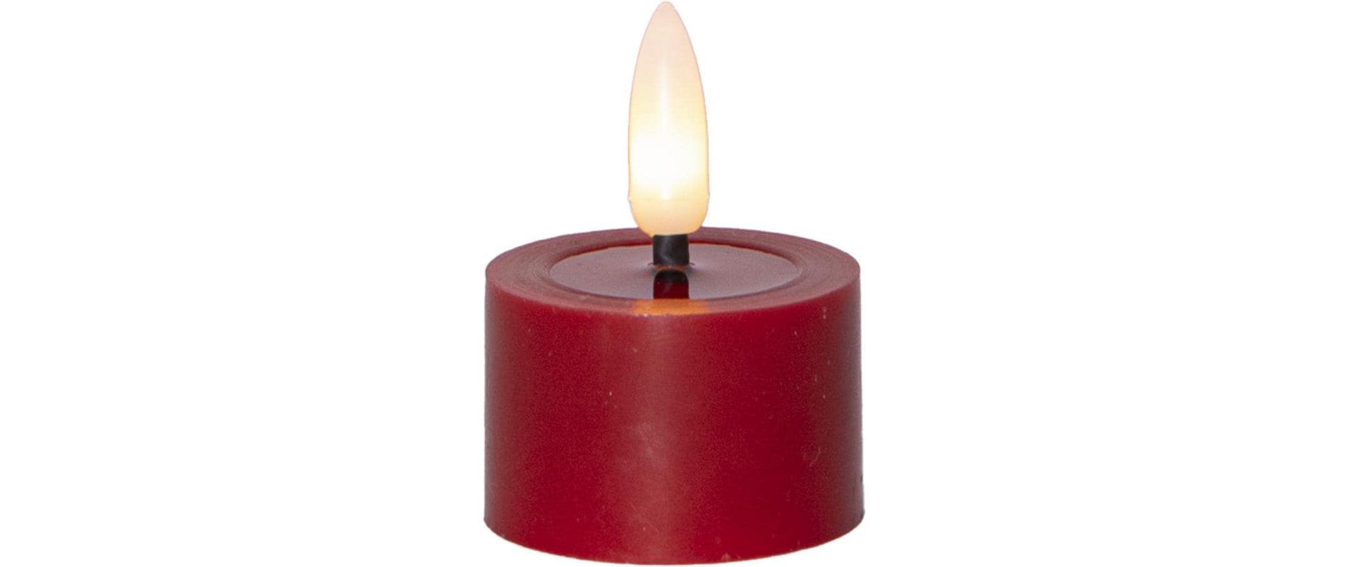 Star Trading LED-Teelicht – 2er Pack, Ø 4 × 5 cm, 0,01 W, Warmweiss, Rot, Timer