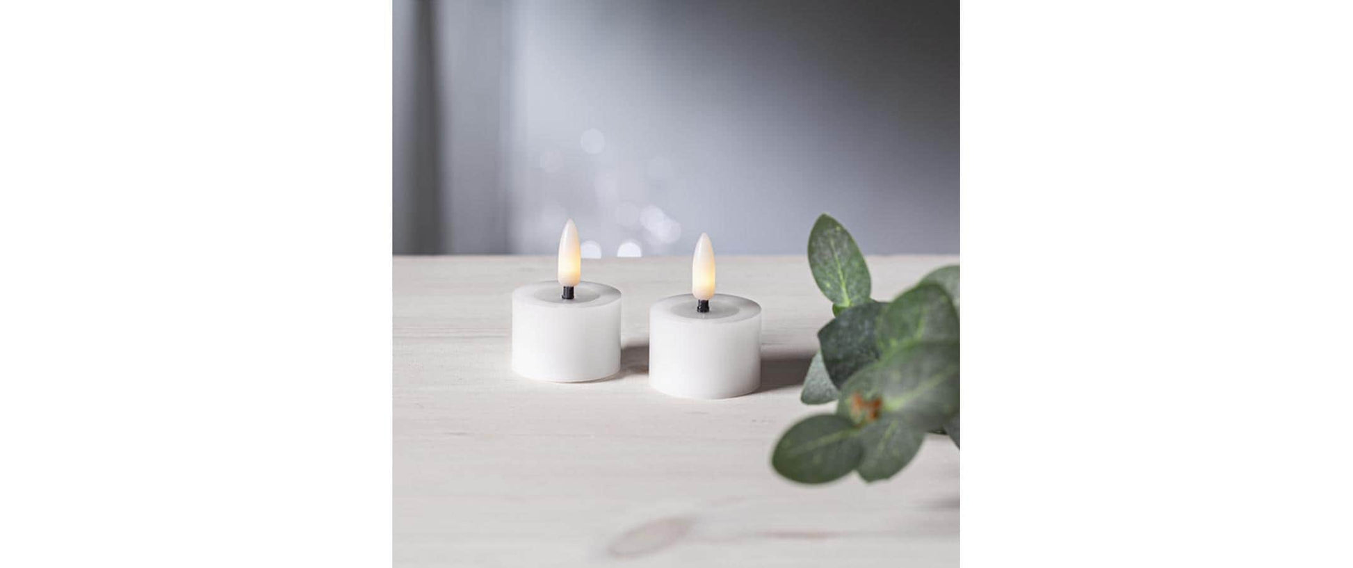 Star Trading LED-Teelicht Flow – 2er Pack, Ø 4 cm, Warmweiss, Timer, Weiss