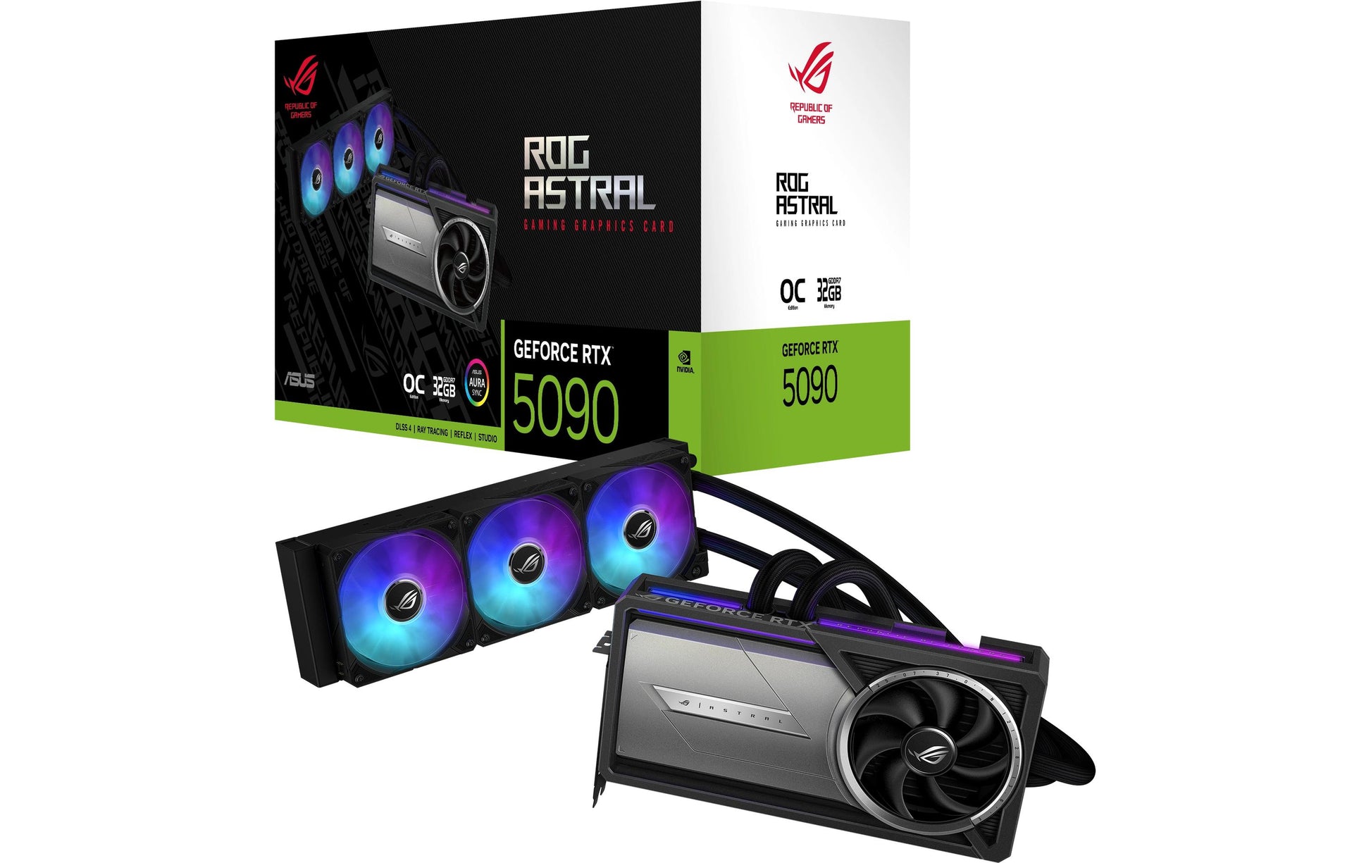 ASUS ROG-ASTRAL-LC-RTX5090-O32G-GAMING – PCIe Grafikkarte – 3×DP, 1×HDMI, PCIe 5.0, 1×16-Pin