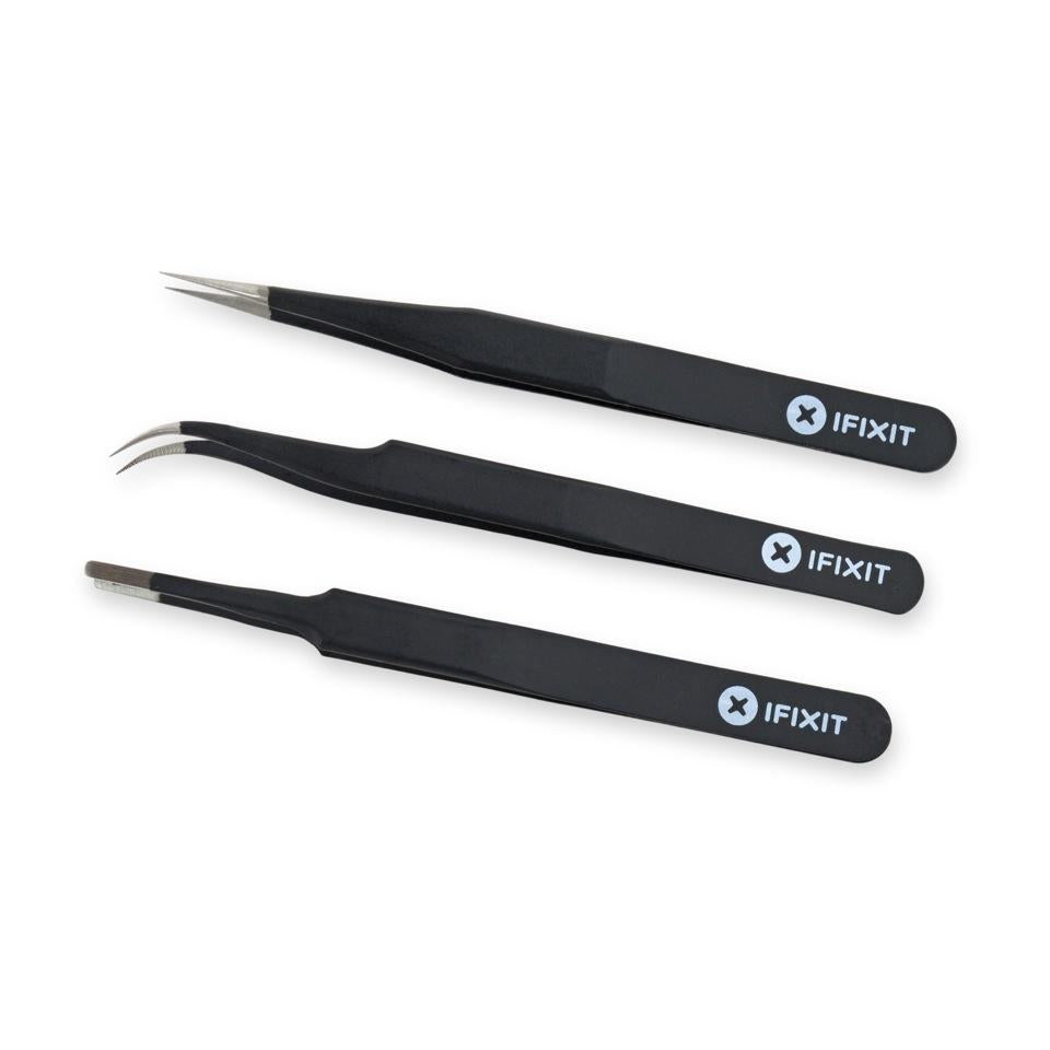 iFixit IF145-060 Präzisionspinzetten-Set – 3-teilig, ESD-geschützt – für Elektronik