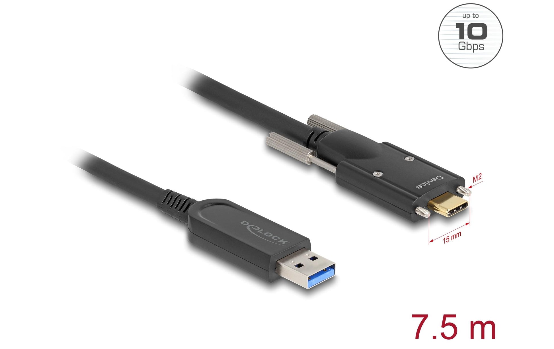DeLOCK USB-Kabel, USB-A zu USB-C, 7,5 m, USB 3