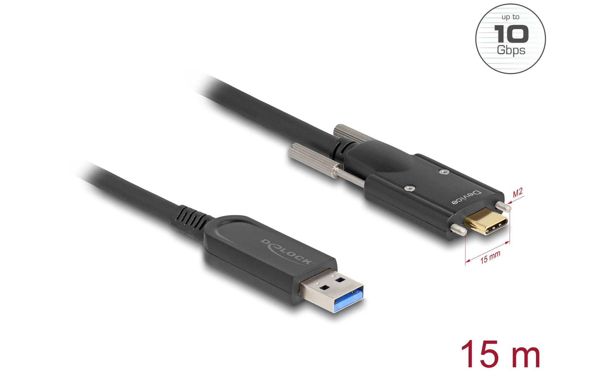 DeLOCK USB-Kabel, USB-A zu USB-C, 15 m, USB 3