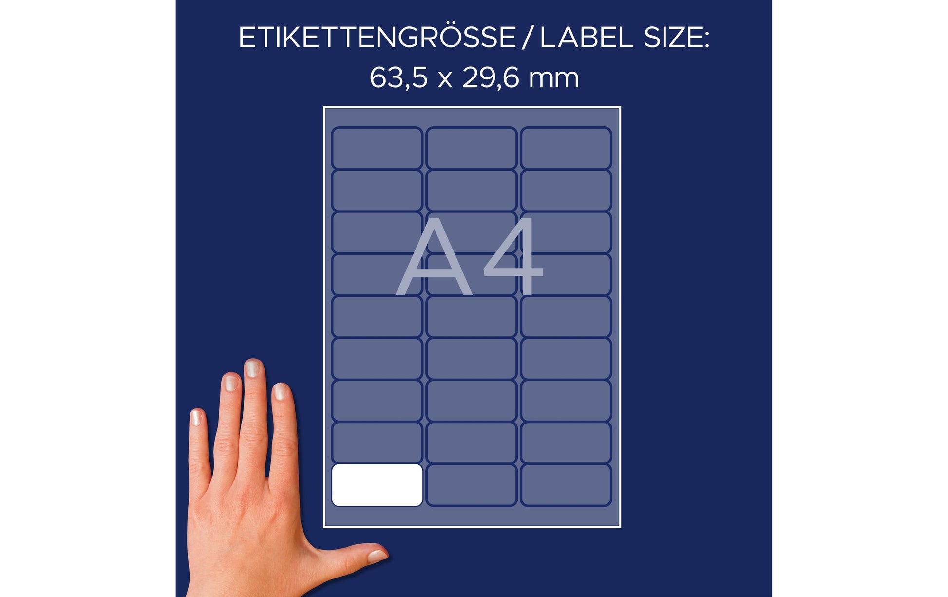 Avery Namens-Etiketten, 64 mm × 30 mm, weiss, Textil, selbstklebend, 540 Etiketten